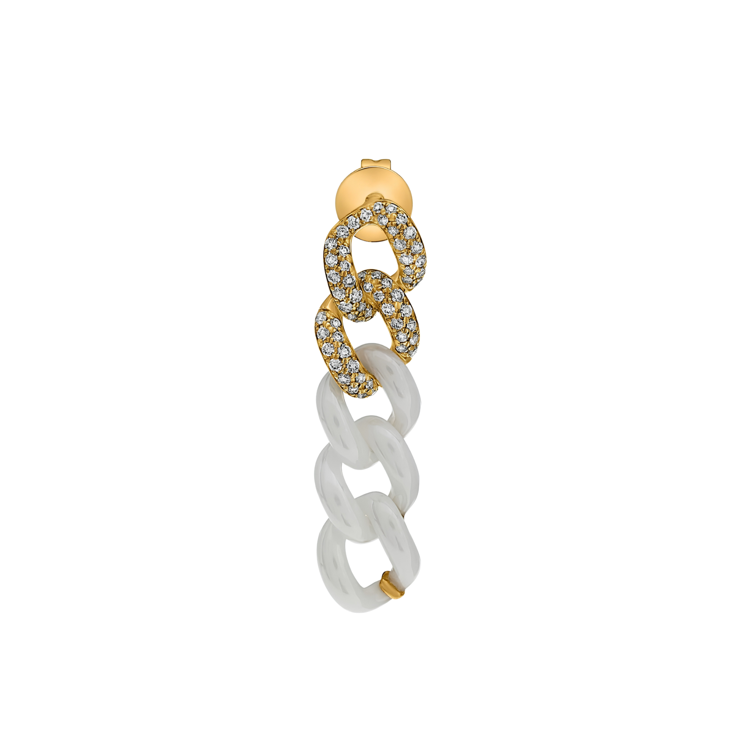 14K Gold Ceramic Chain Link Earrings