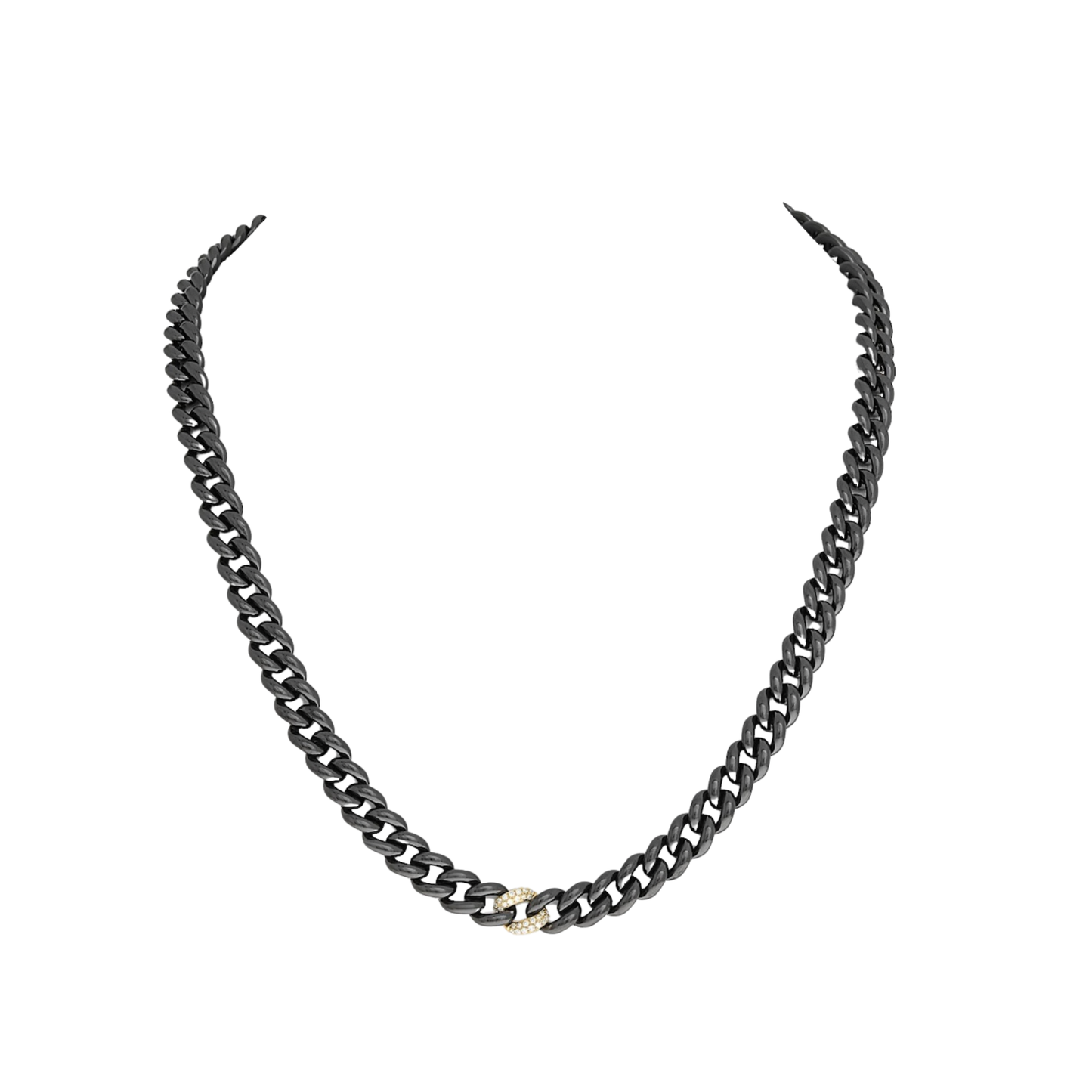 14K Gold Ceramic Chain Link Necklace