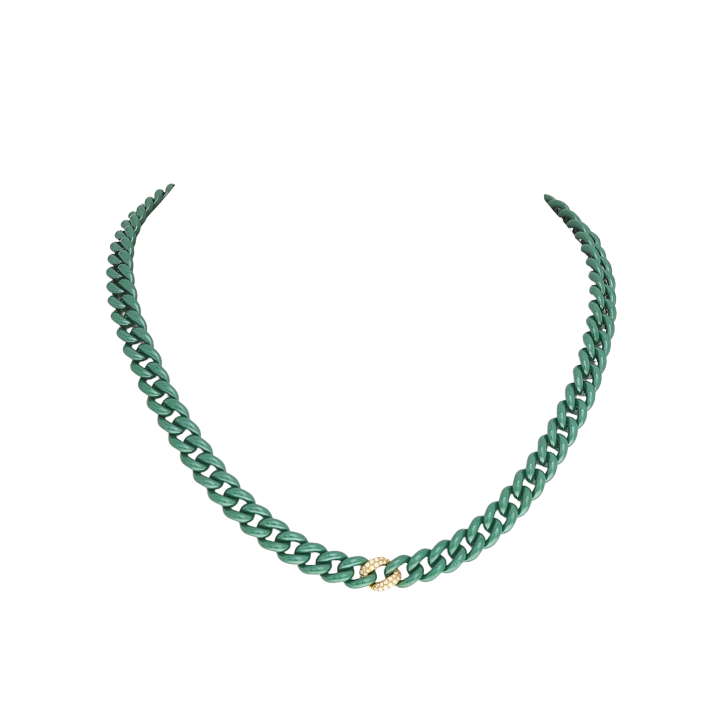 14K Gold Ceramic Chain Link Necklace