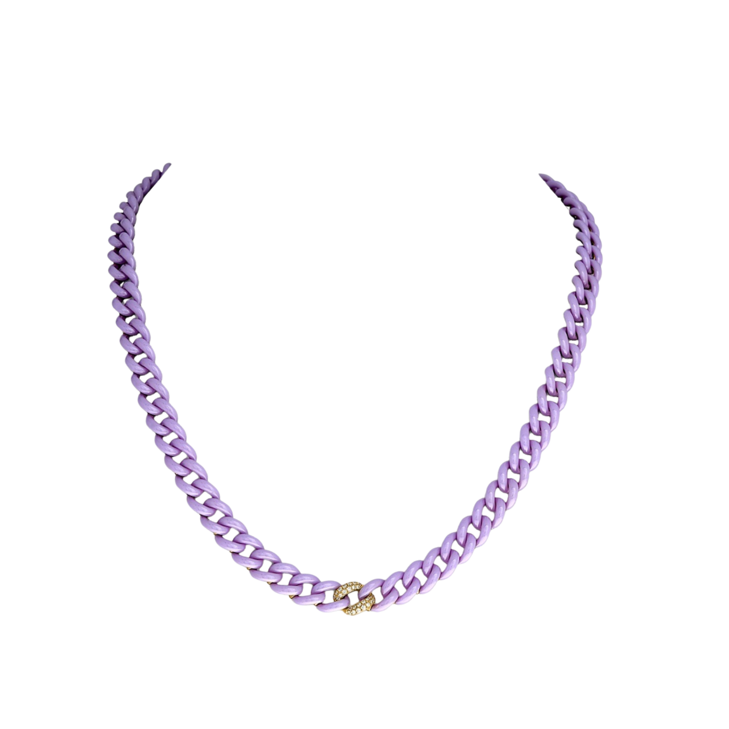 14K Gold Ceramic Chain Link Necklace