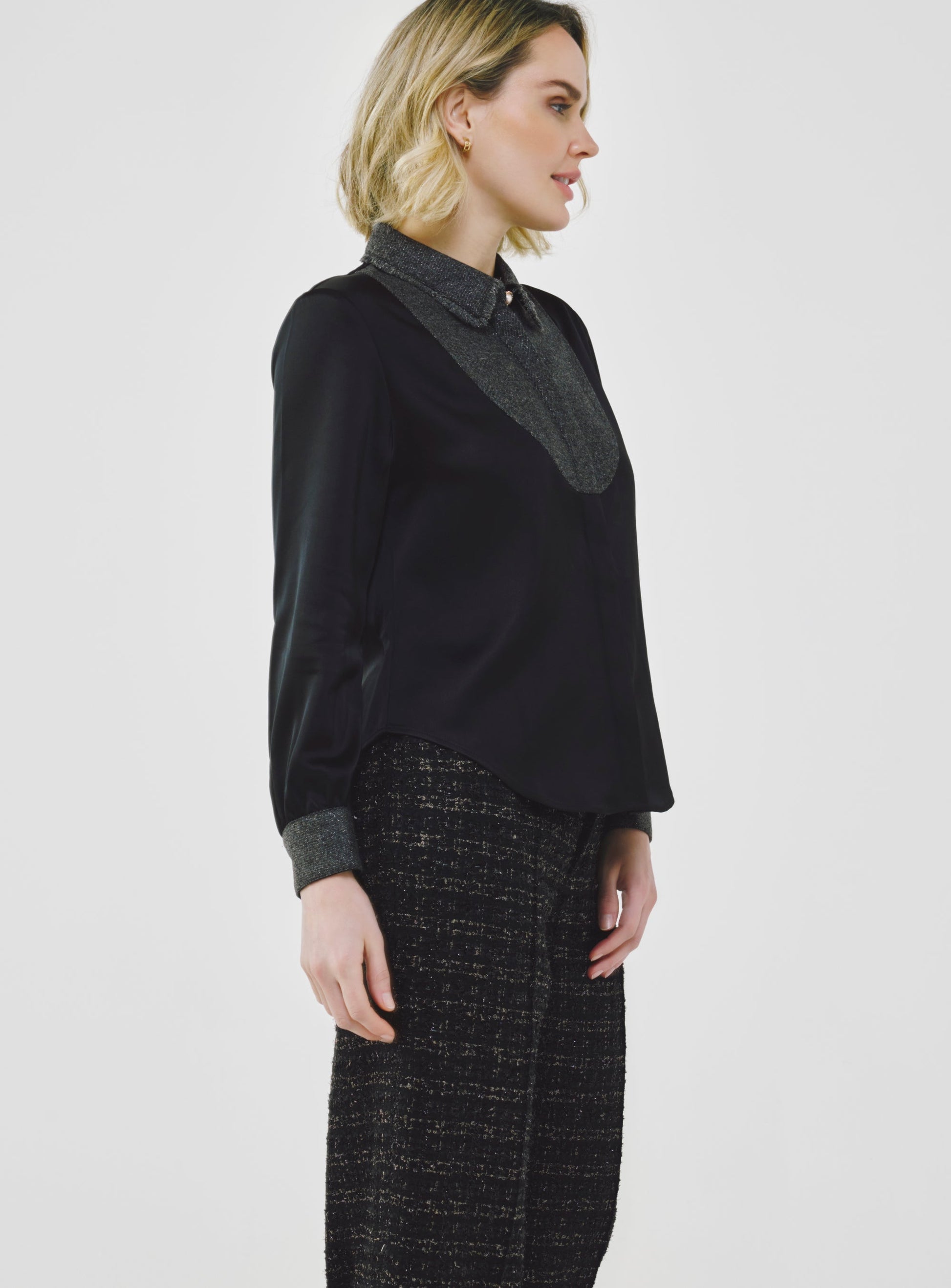 Fancy Tweed Button Up Shirt