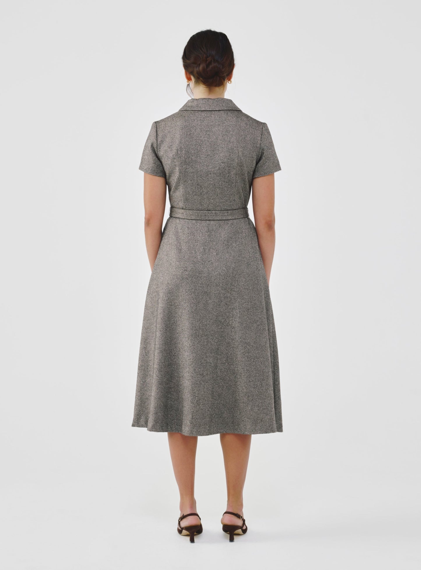 Classic Fancy Tweed Midi Dress