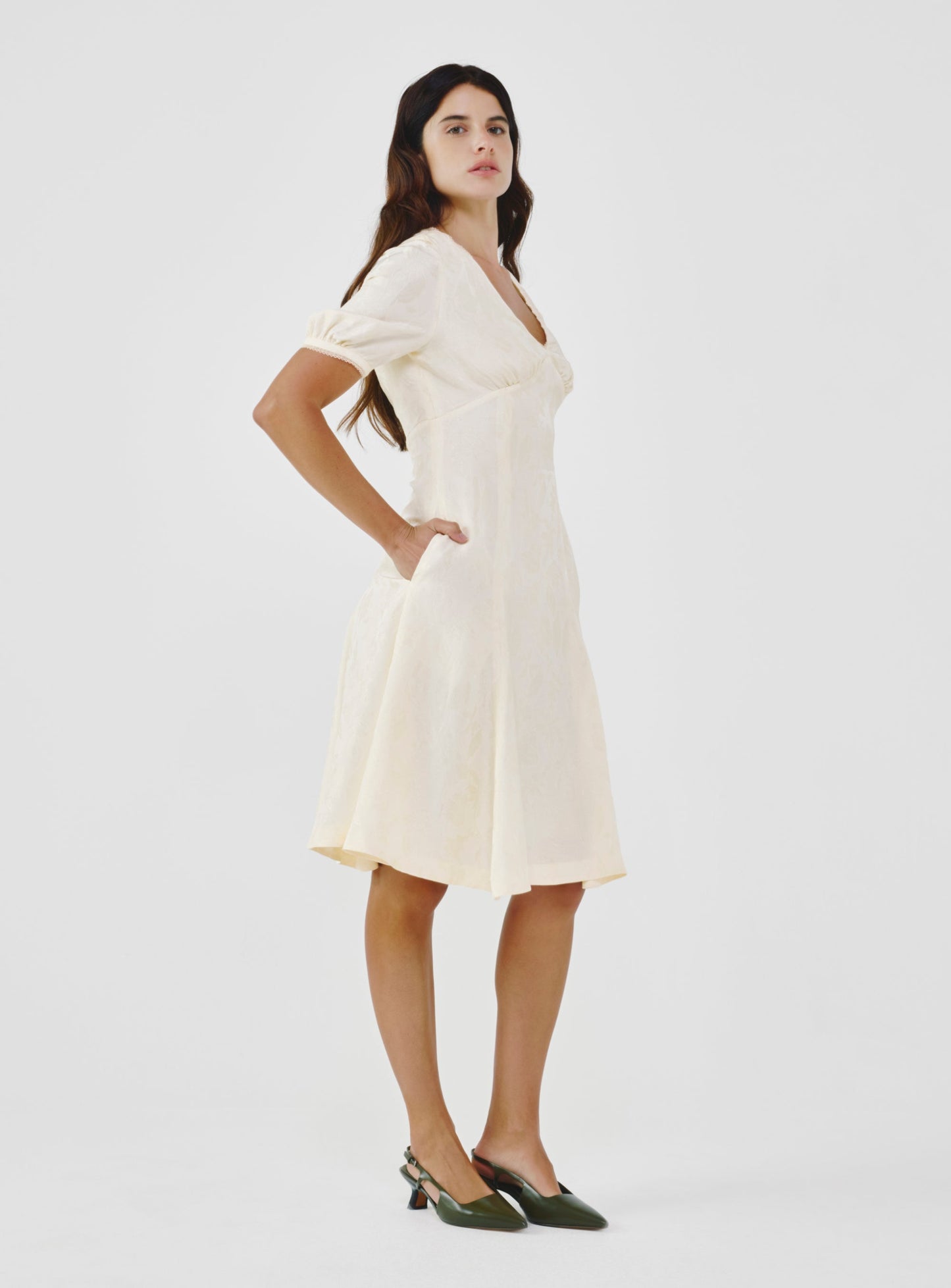 Floral Jacquard Midi Dress