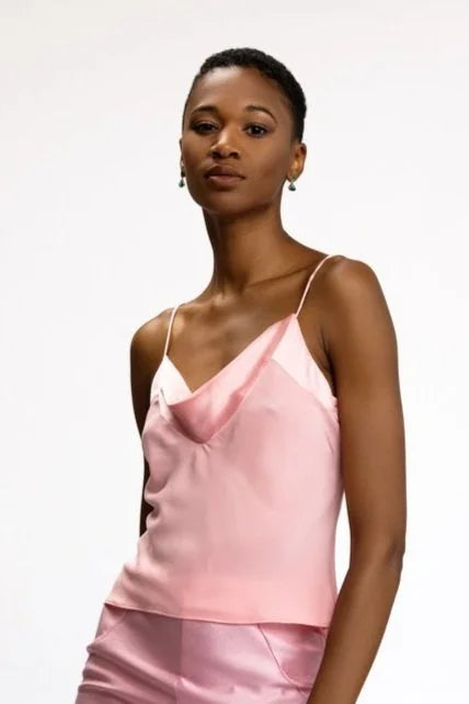 Pink Silk Charmeuse Camisole