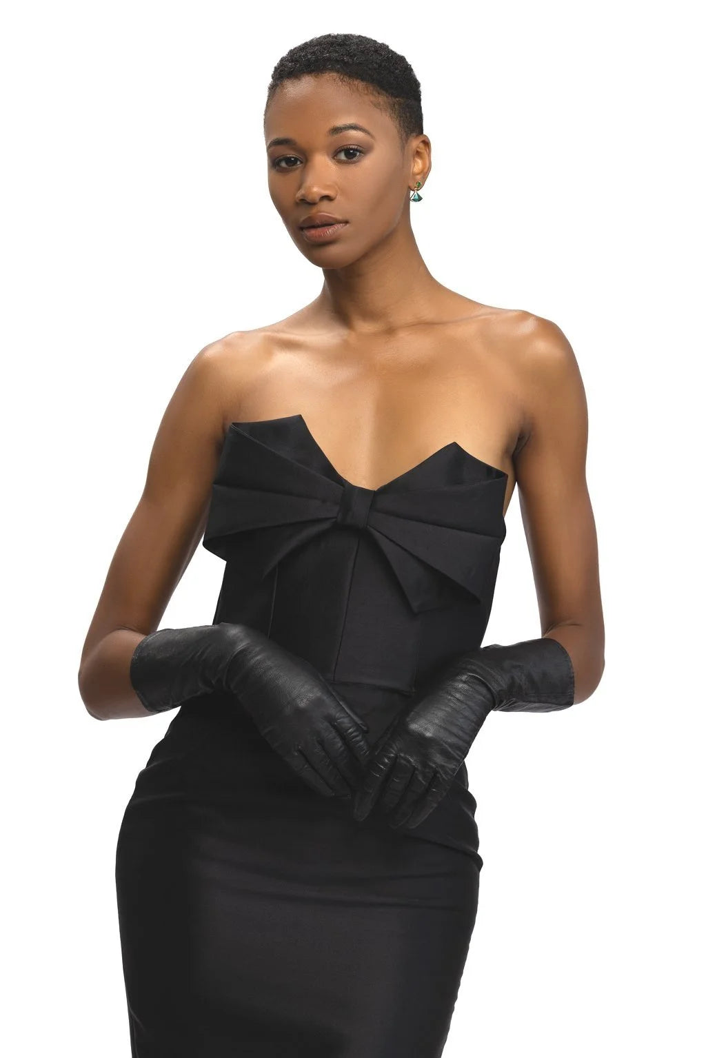 Black Bow Cocktail Dress with Bow Train