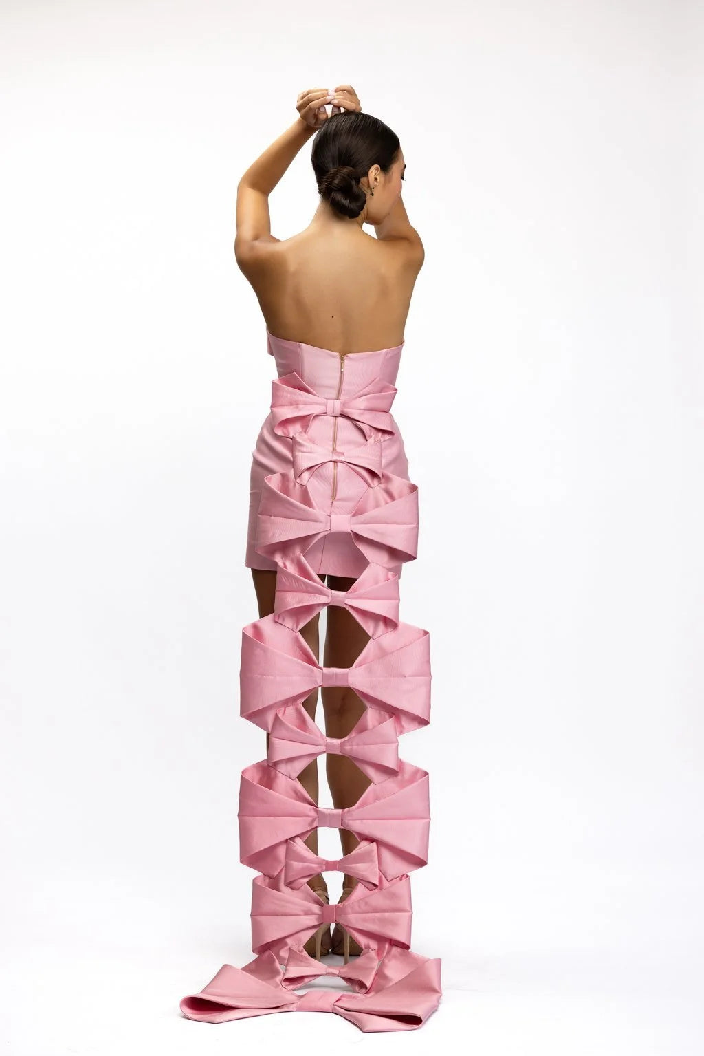 Pink Bow Cocktail Dress with Bow Train