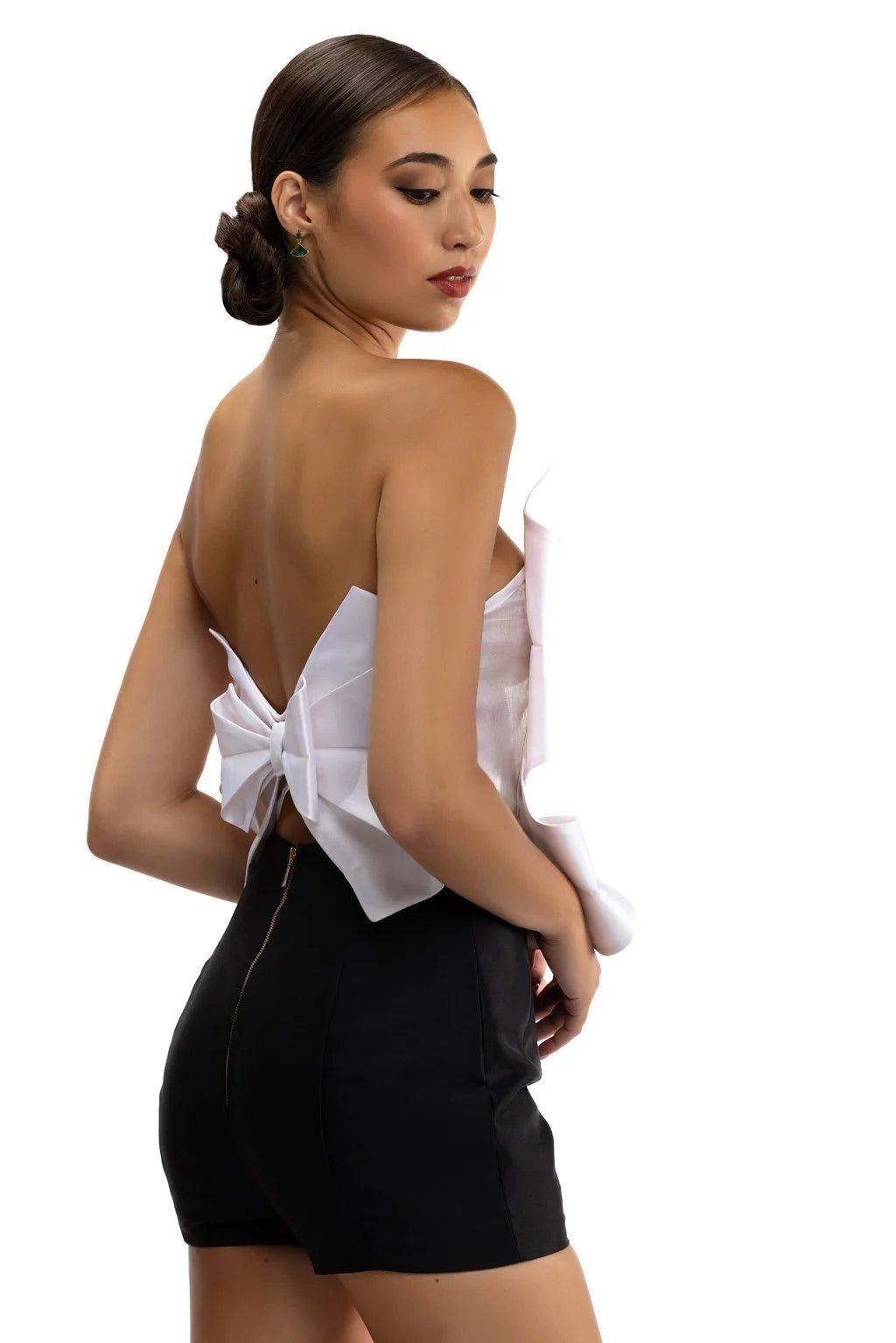 Black Silk Wool Shorts