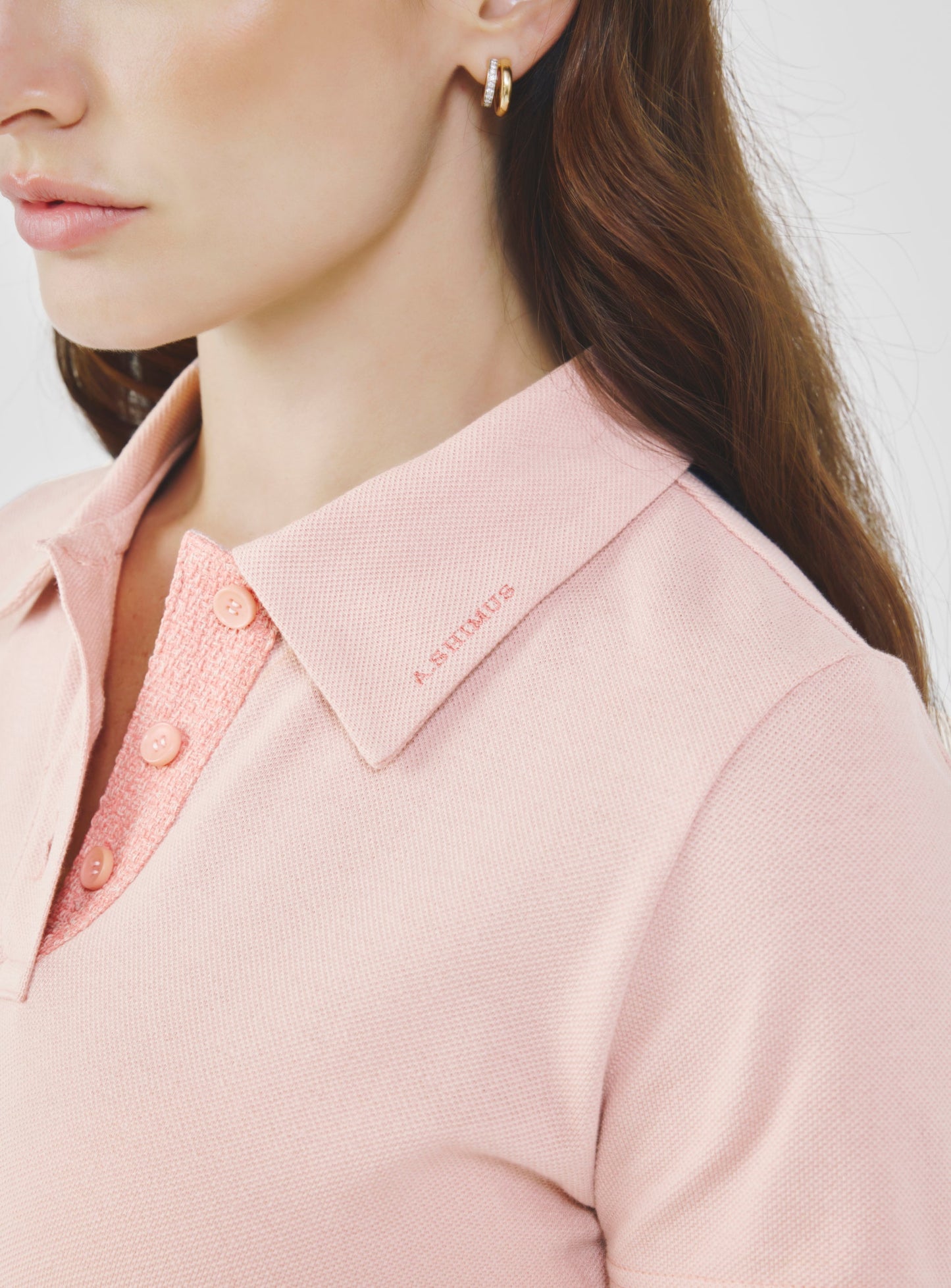 Cotton Polo Shirt with Fancy Tweed