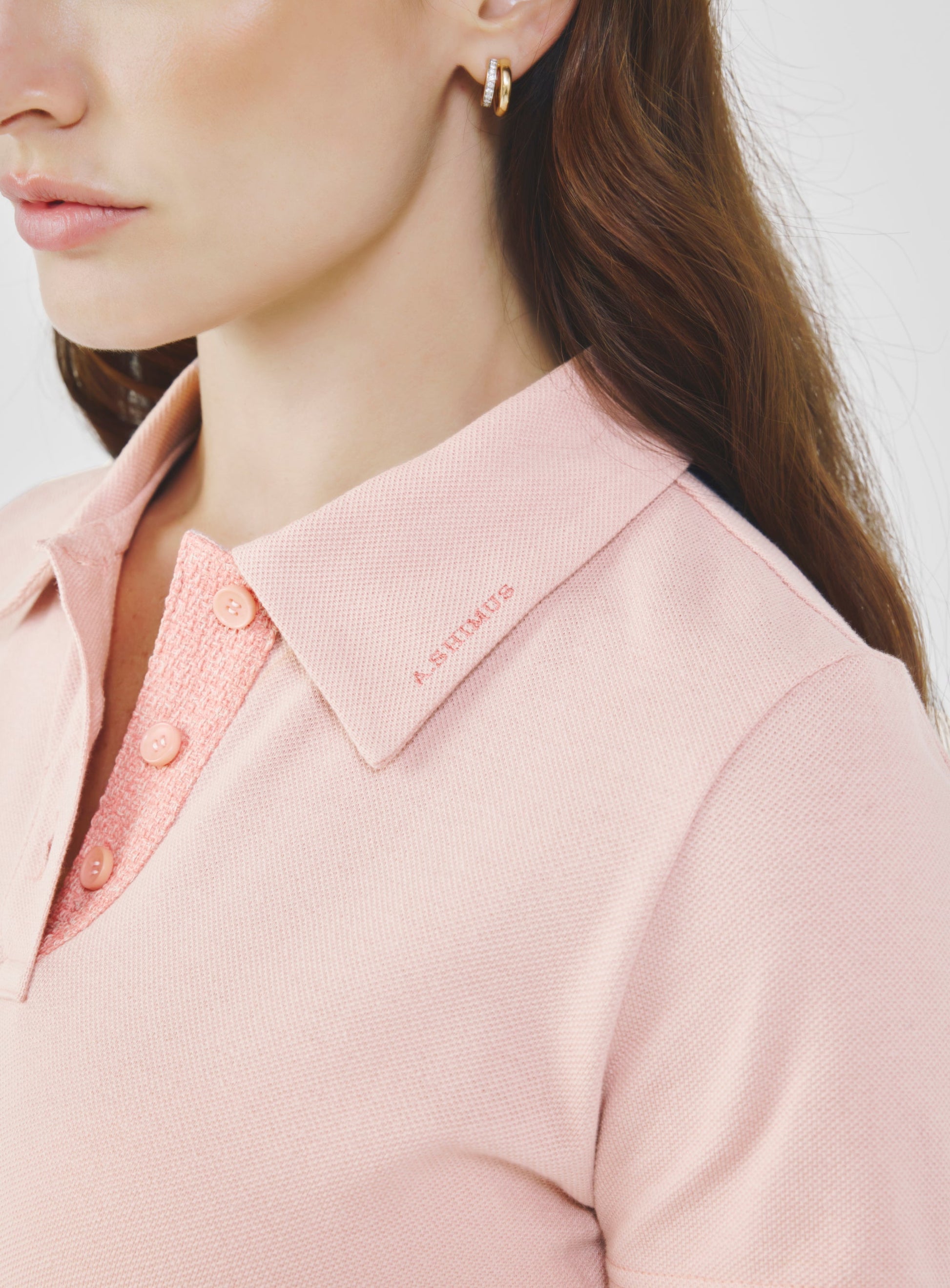 Cotton Polo Shirt with Fancy Tweed
