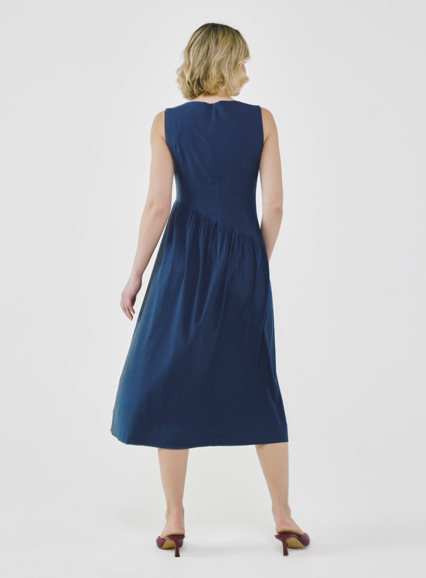 Linen Dress - Navy