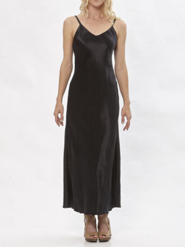 Vivien Slipdress – Hemp/Silk-Black