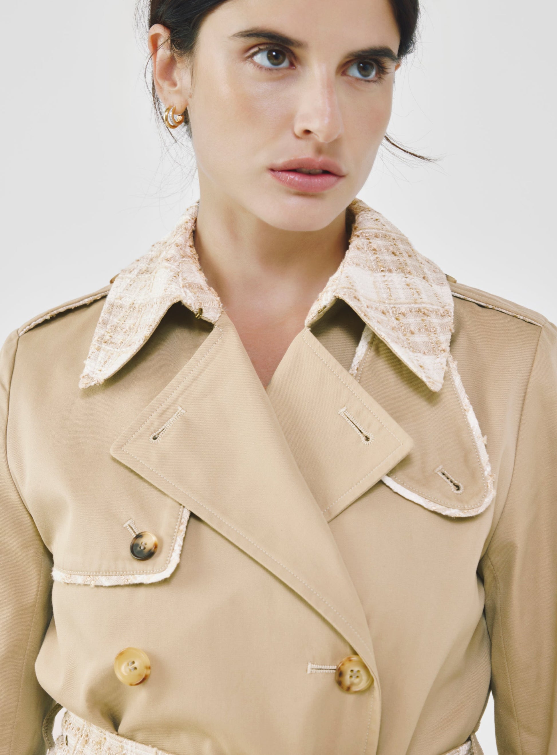 Twill & Tweed Contrast Trench