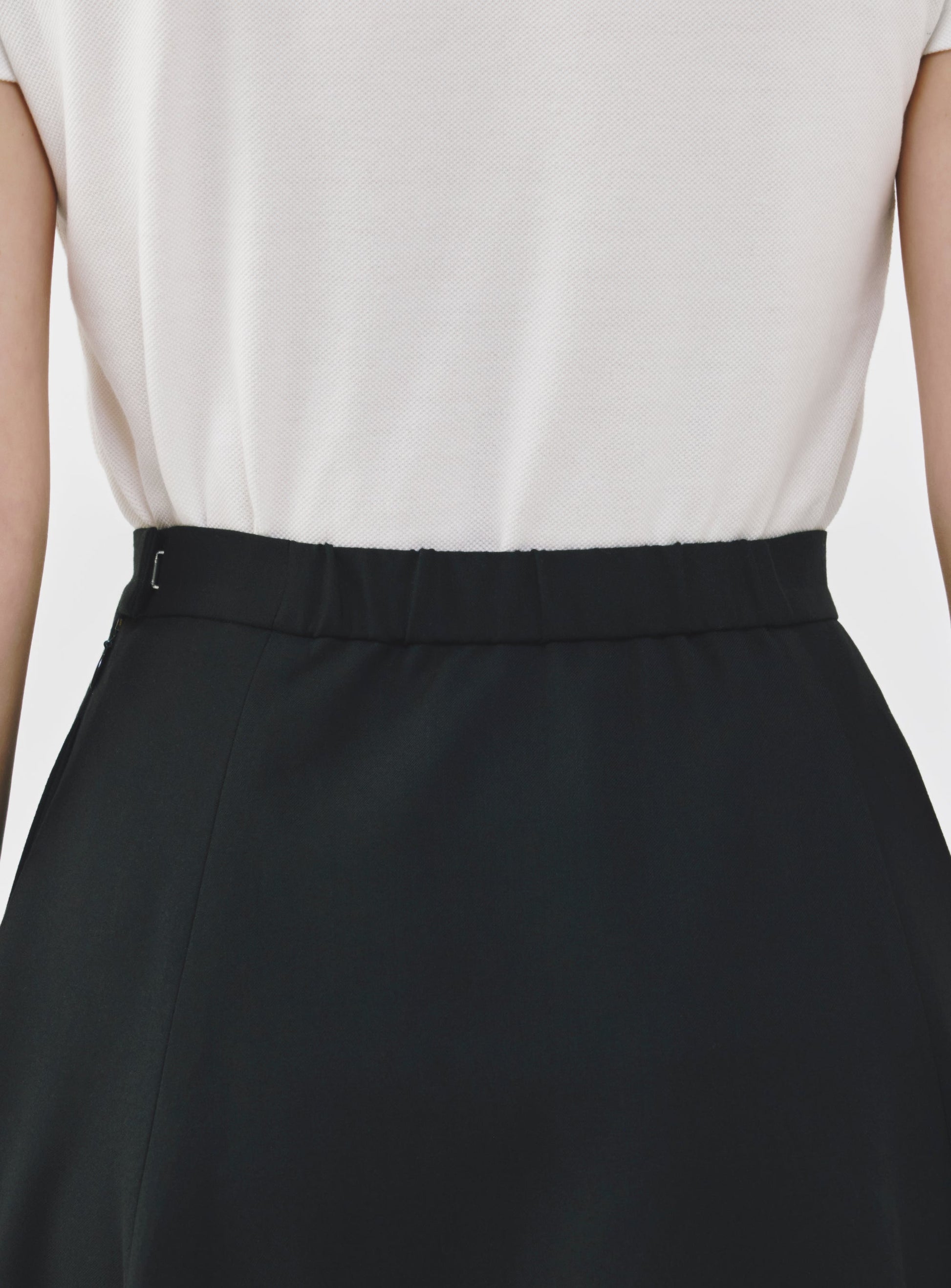 High-Waist Midi Skirt with Elastic Waistband