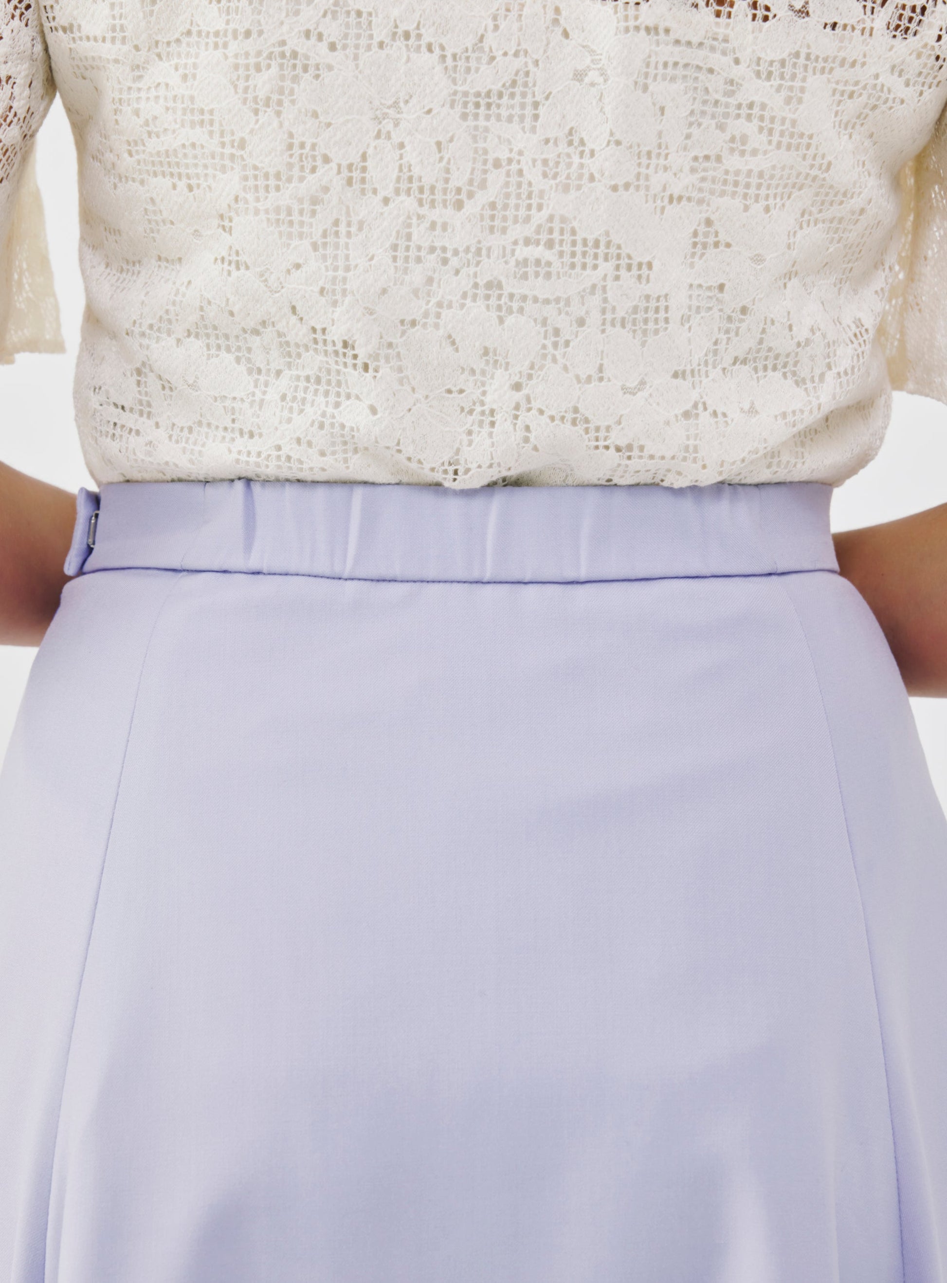 High-Waist Midi Skirt with Elastic Waistband