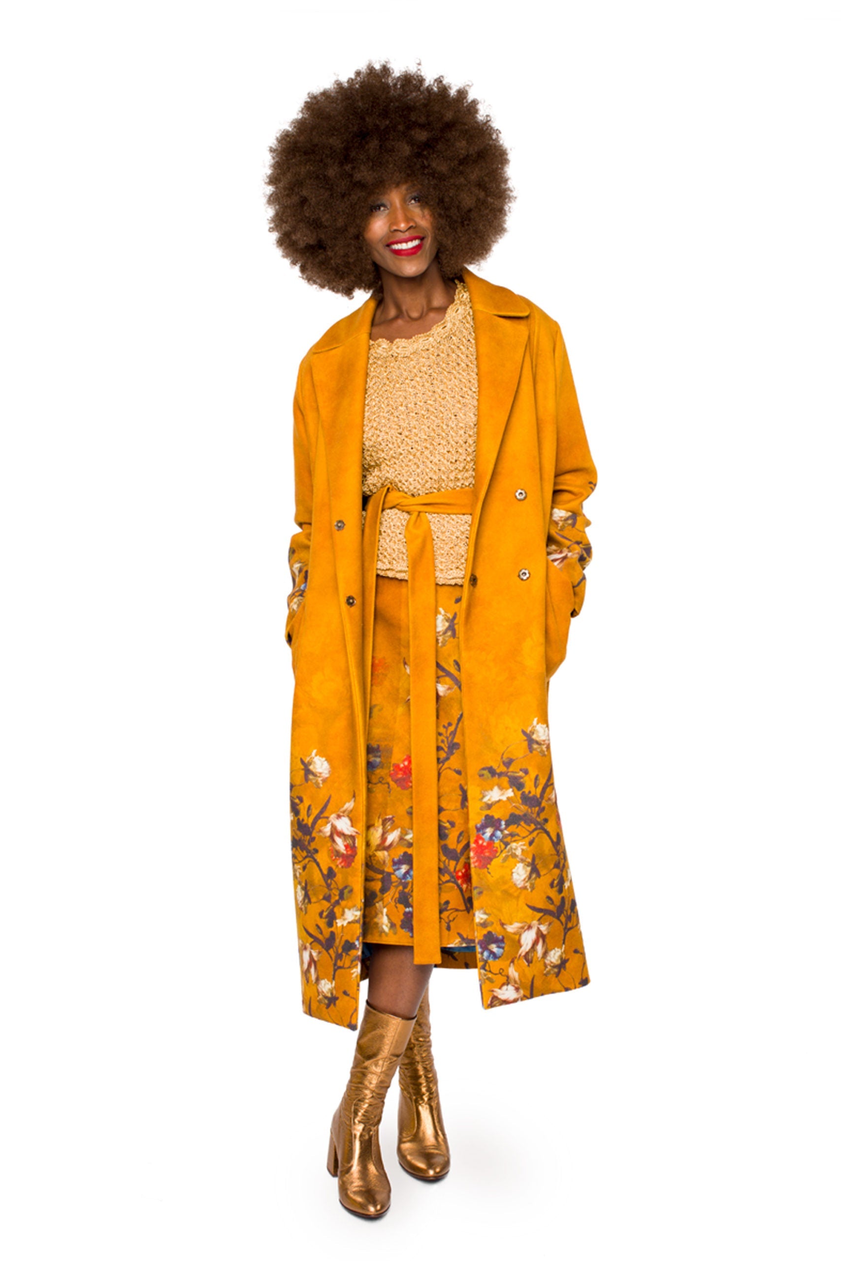 Coat Orange Flowers