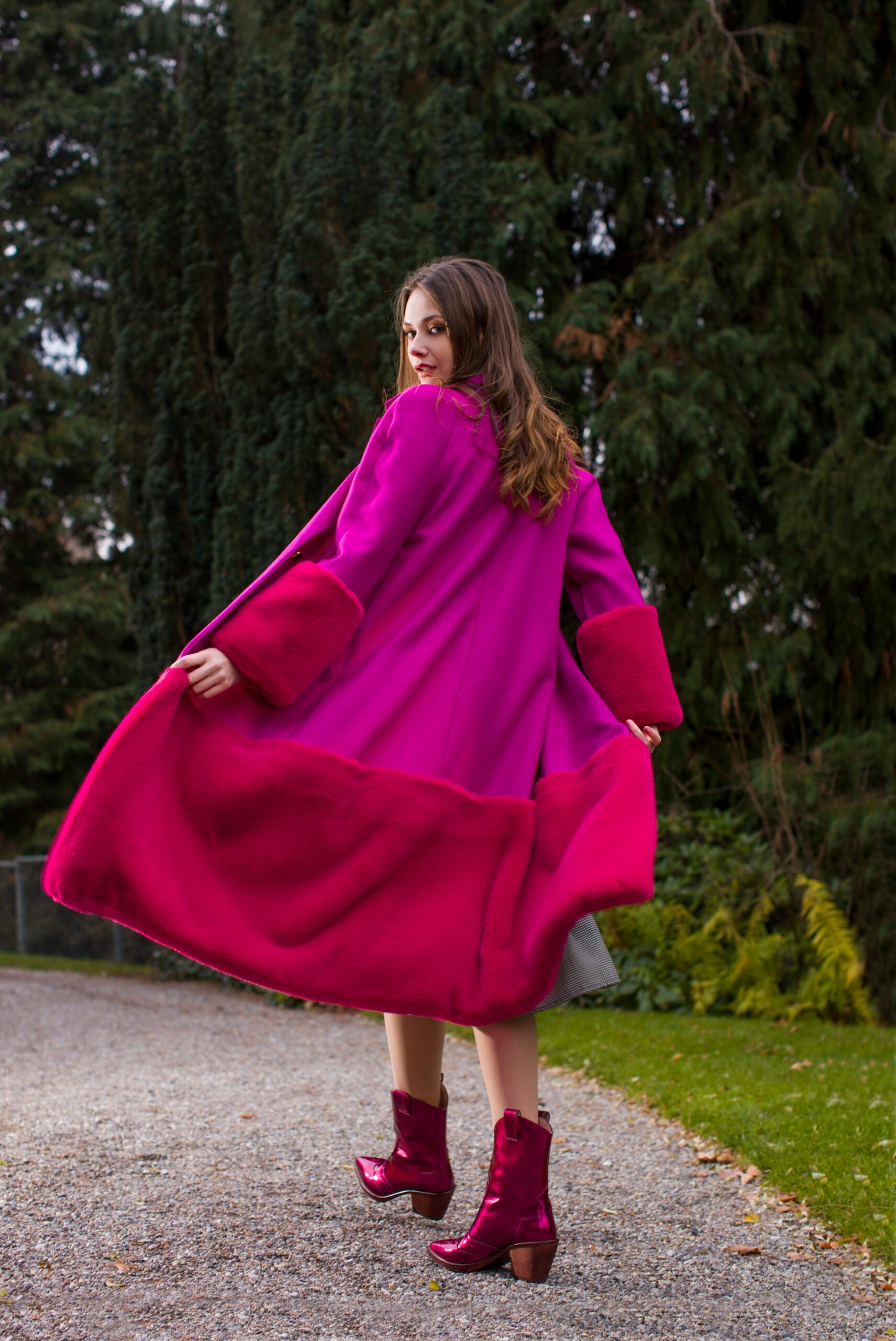 Coat Pink Fake Fur