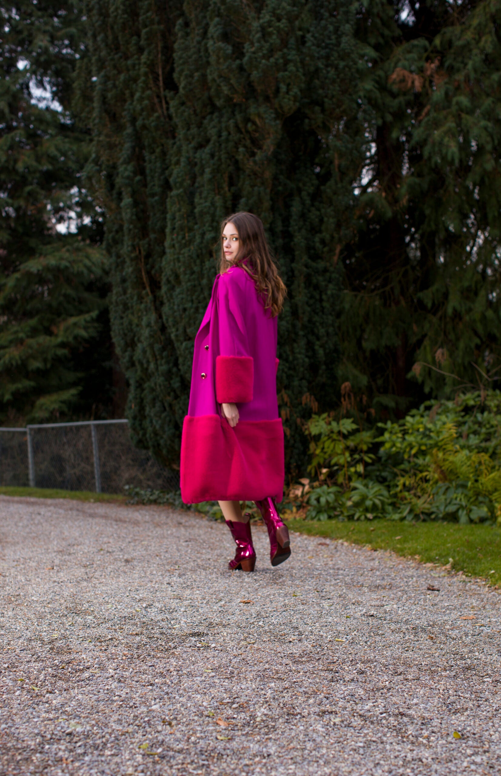 Coat Pink Fake Fur