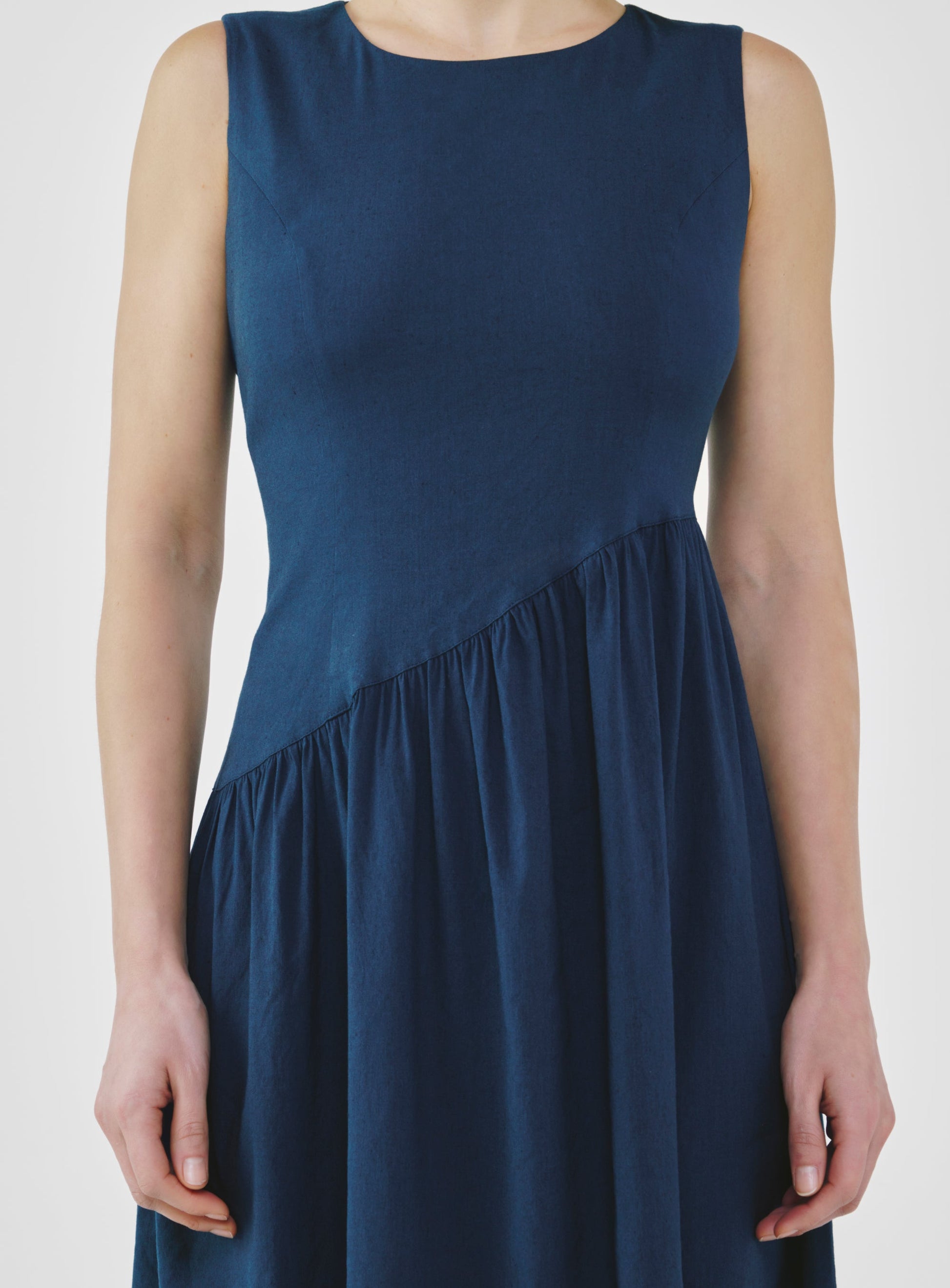 Linen Dress - Navy
