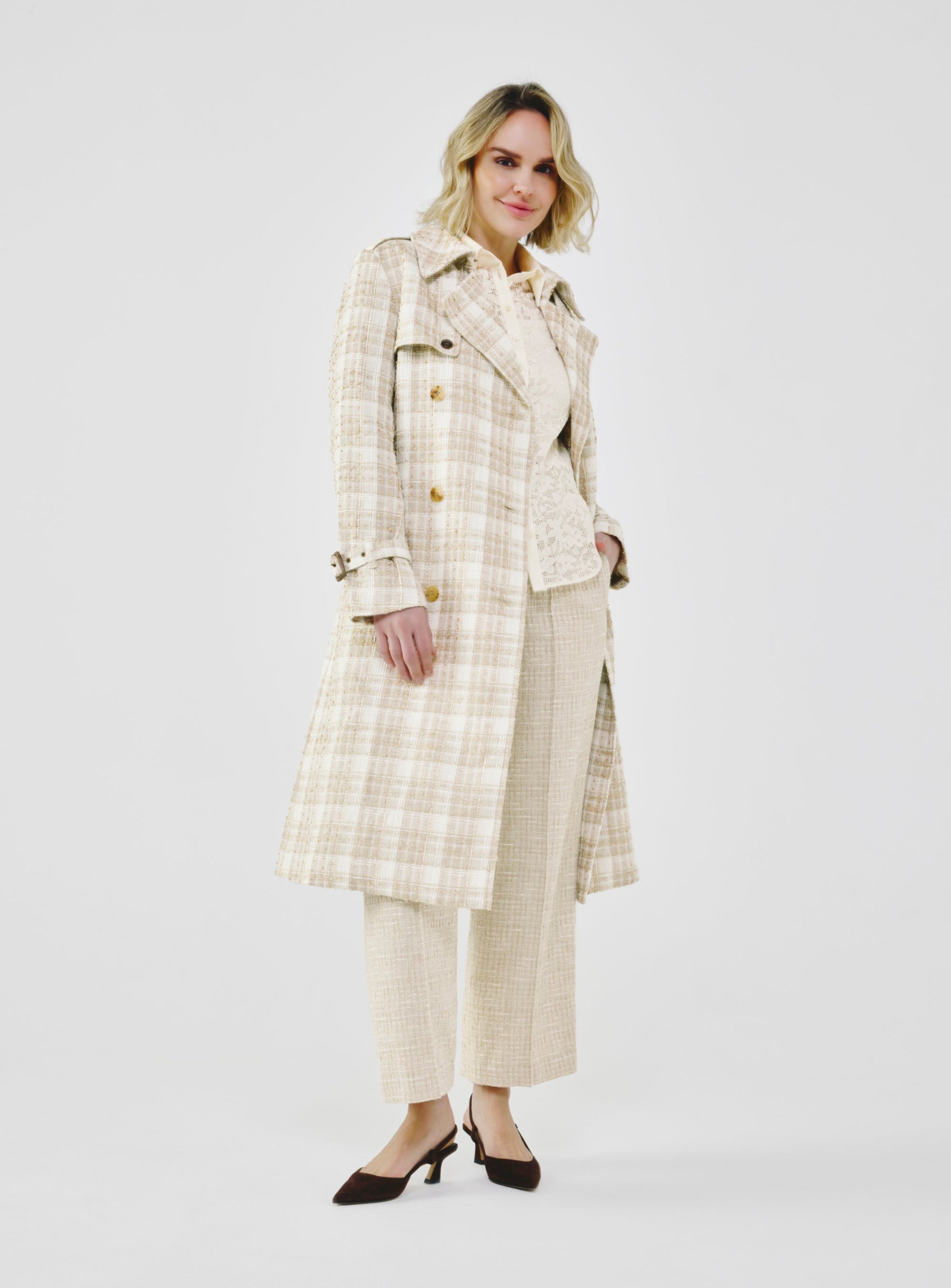 Heritage Plaid Tweed Trench