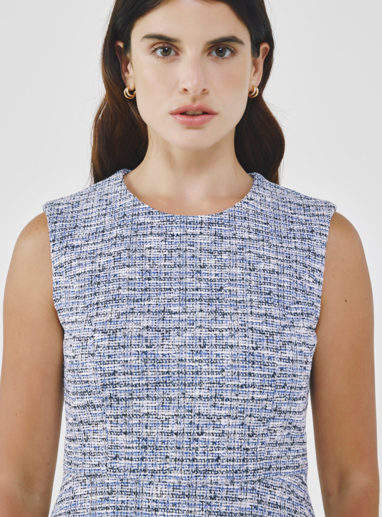 Sleeveless Cotton Tweed Dress