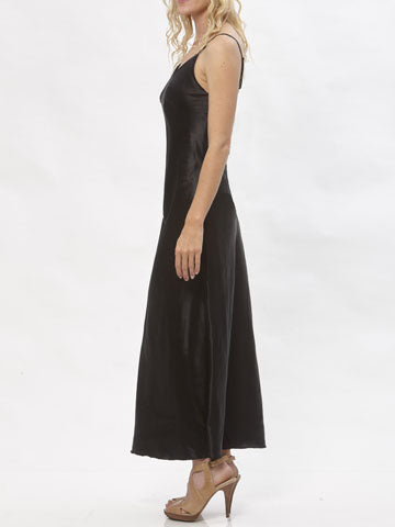 Vivien Slipdress – Hemp/Silk-Black