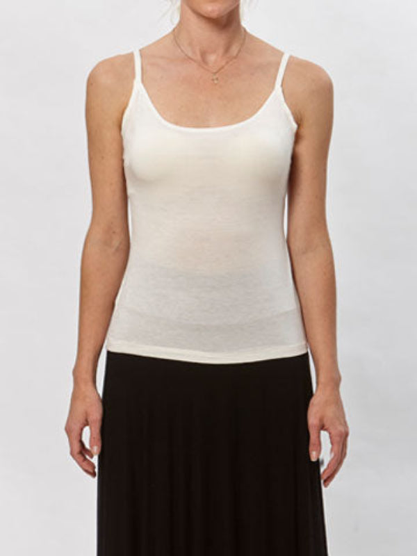 Jayne Spaghetti T Shirt-Creme