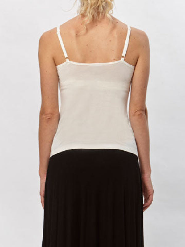 Jayne Spaghetti T Shirt-Creme