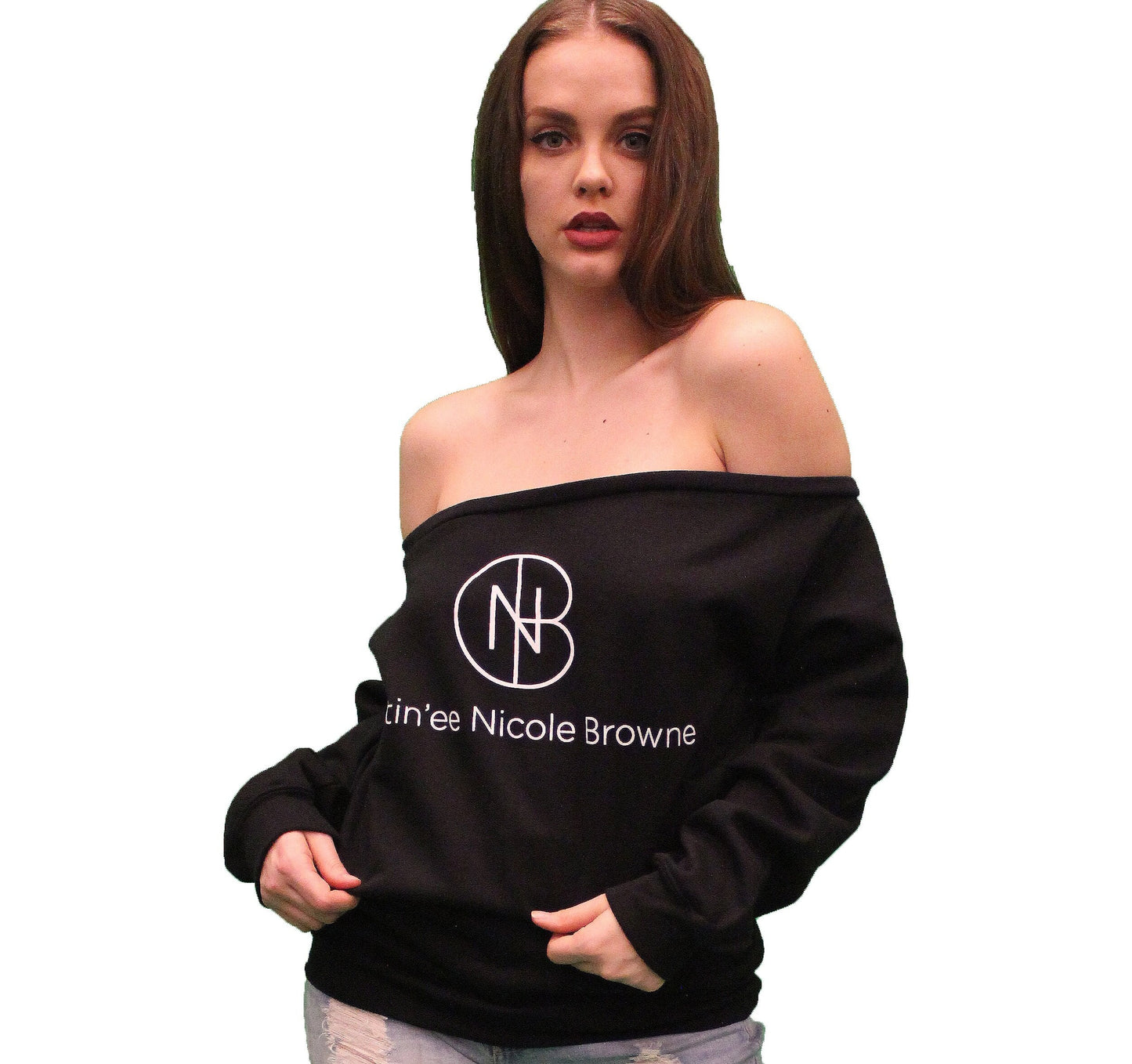DNB Off the shoulder Sweatshirt (Black)