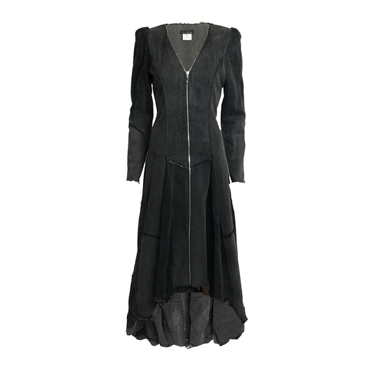 Beatrix Coat-Distressed Black