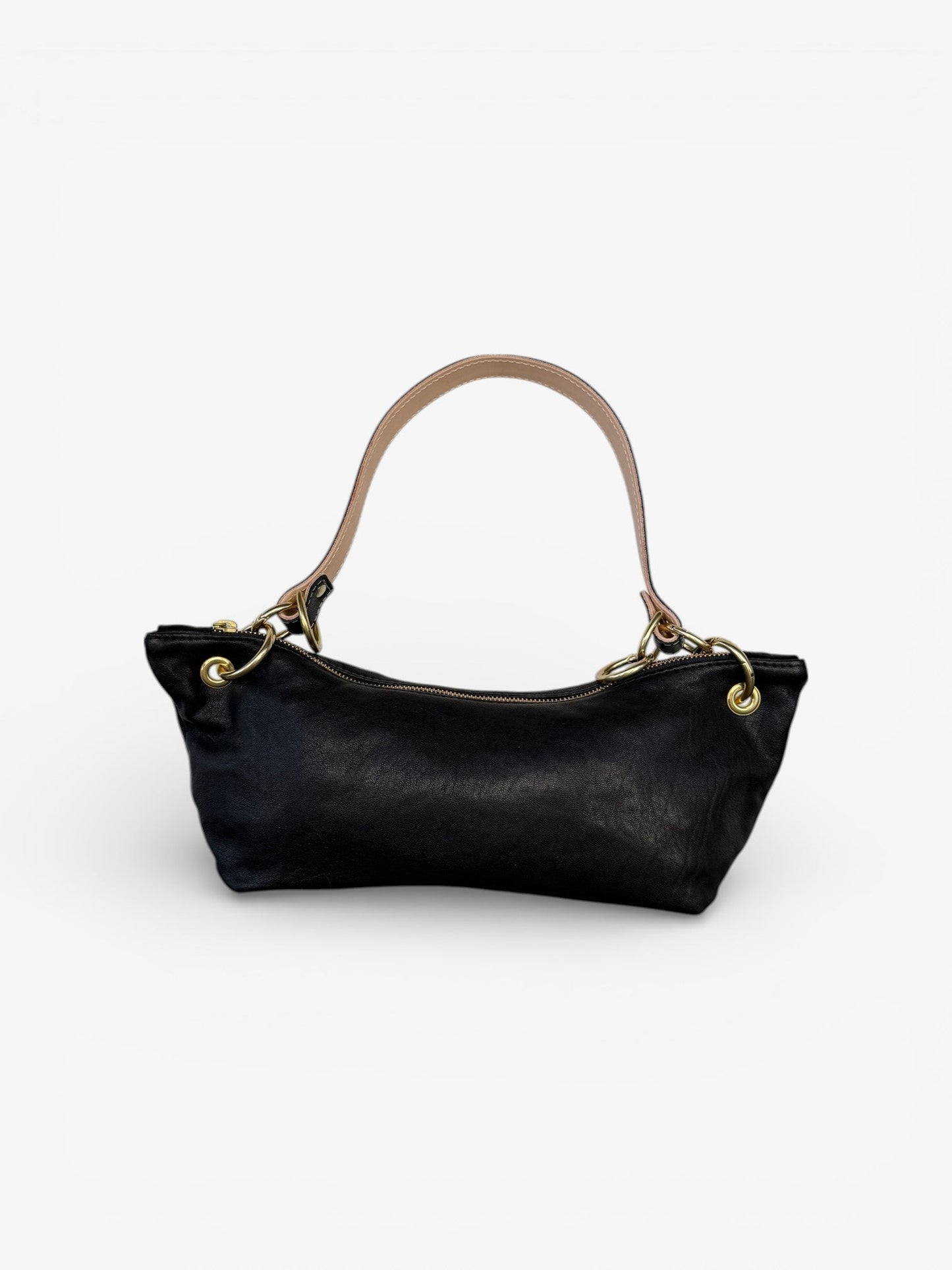 Blair Shoulder Bag, Black Leather