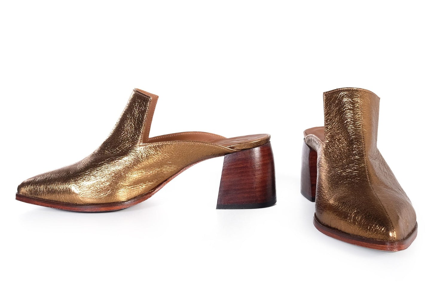 Handmade Mules Gold