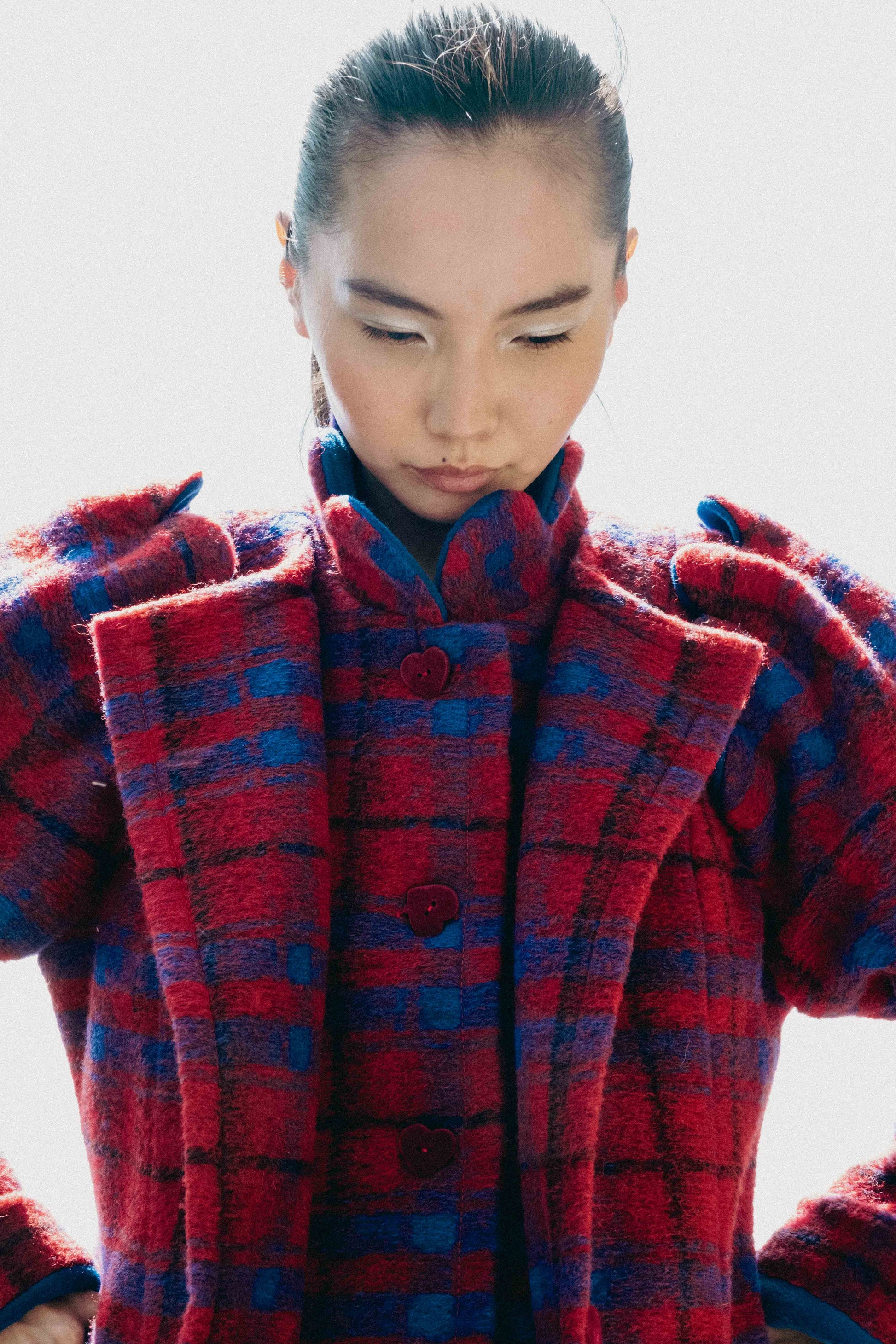 Coat Plaid Red