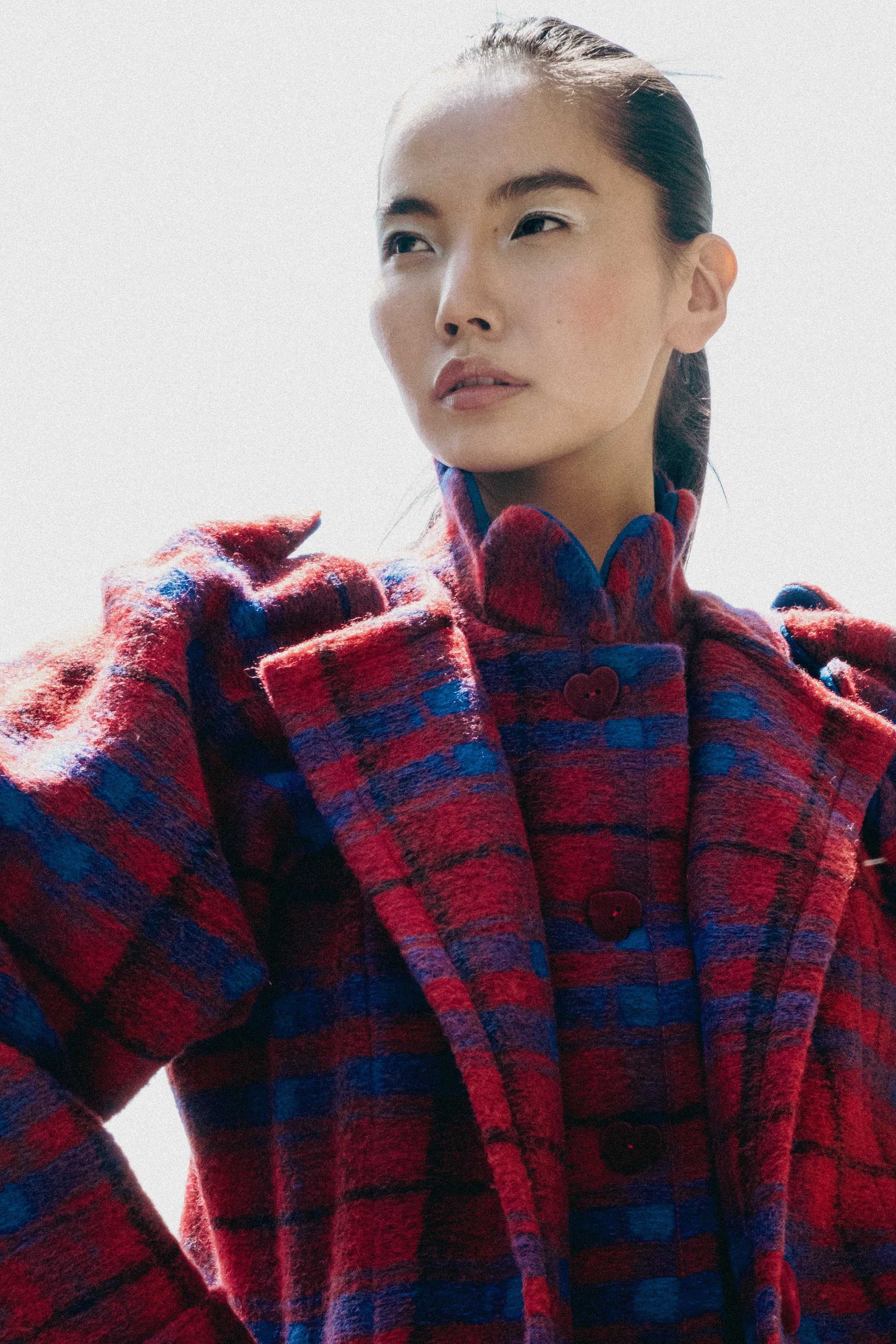 Coat Plaid Red