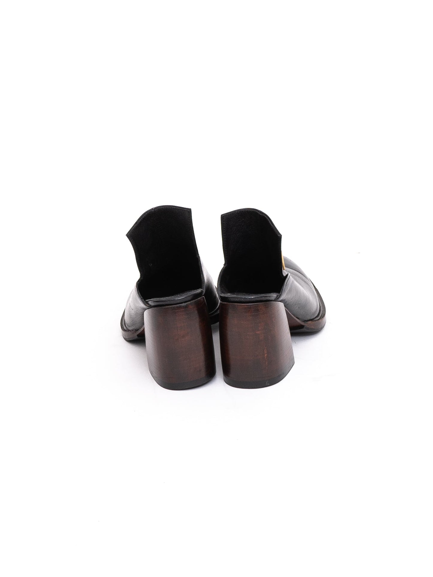 Handmade Mules Black with Logo