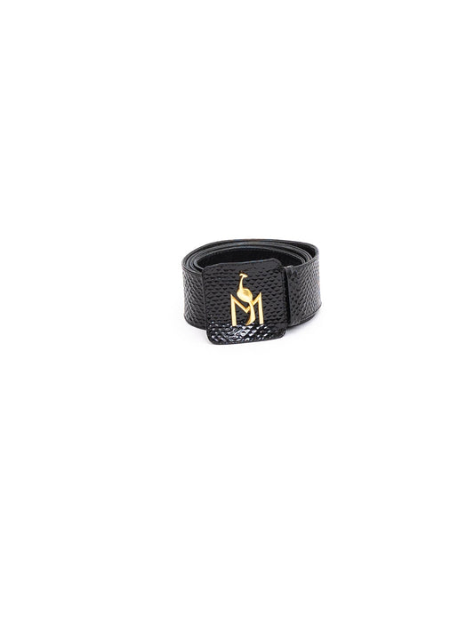 Handmade Belt Embossed Black