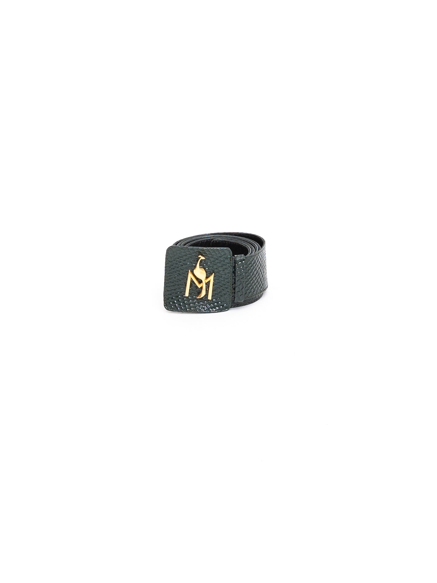 Handmade Belt Embossed Green