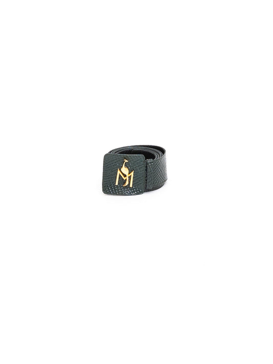 Handmade Belt Embossed Green