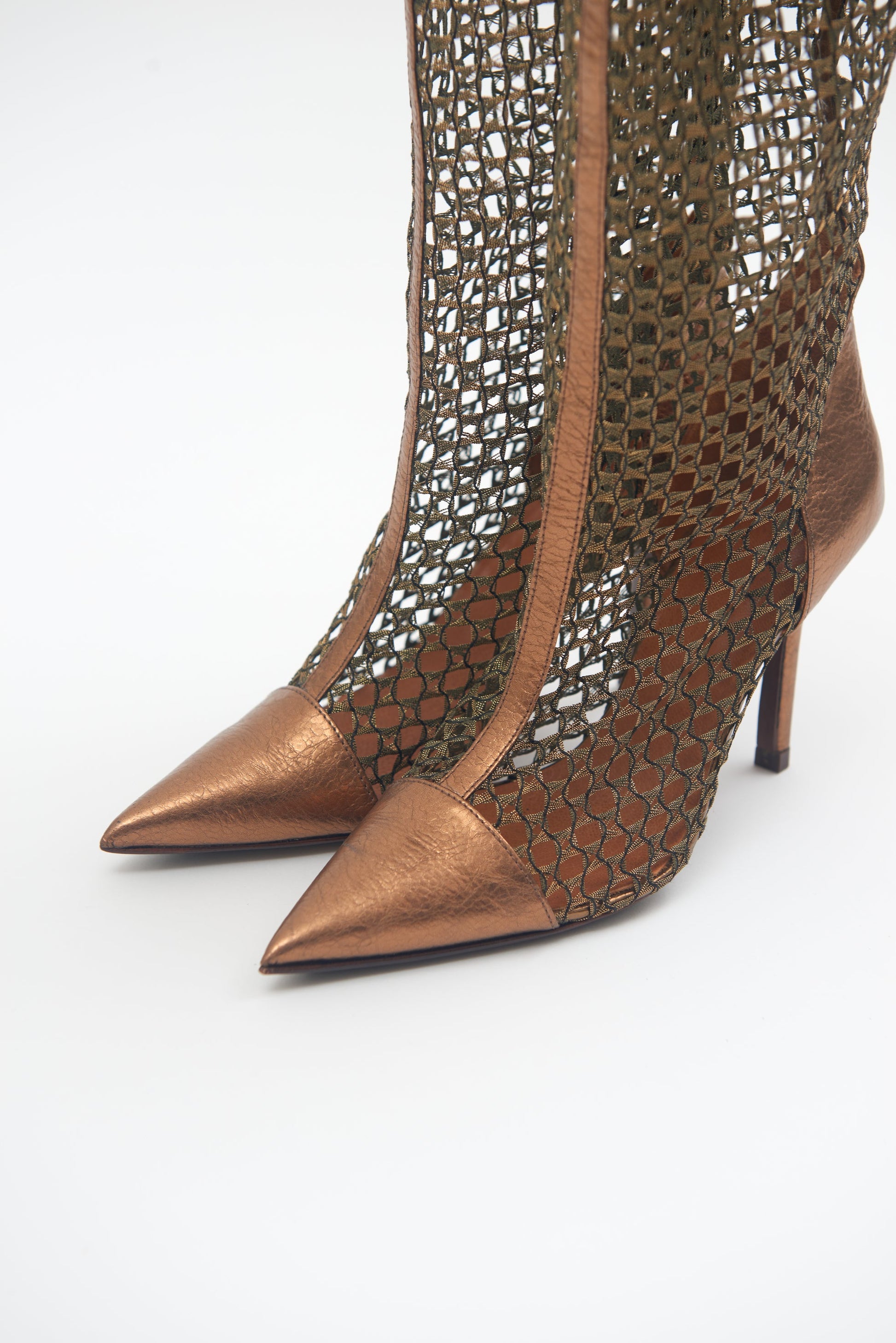 Handmade High Knee Boots Mesh