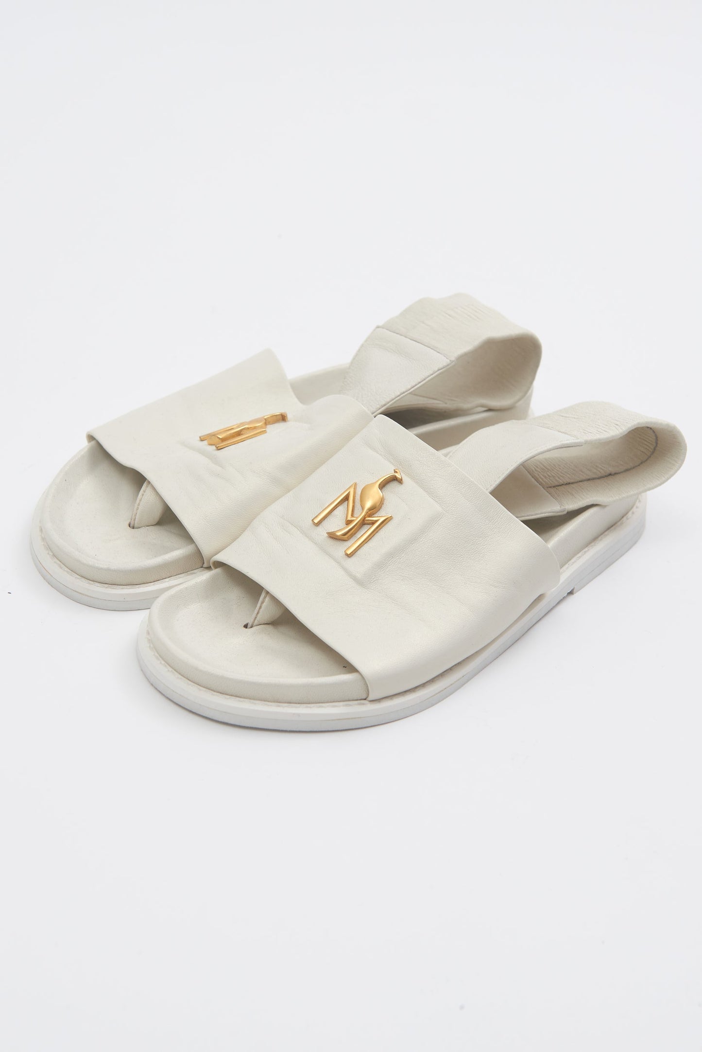Handmade Sandals White Logo