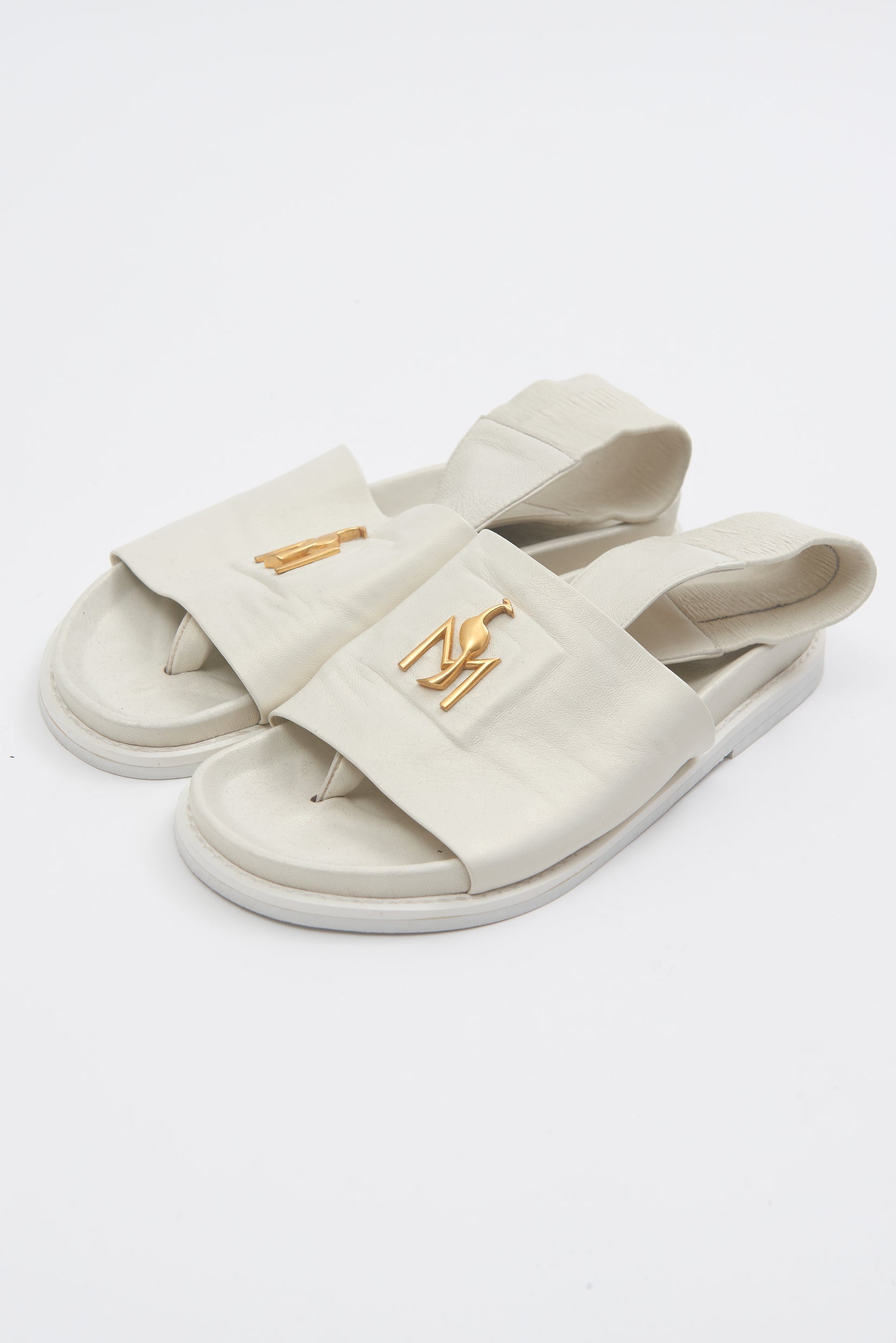 Handmade Sandals White Logo