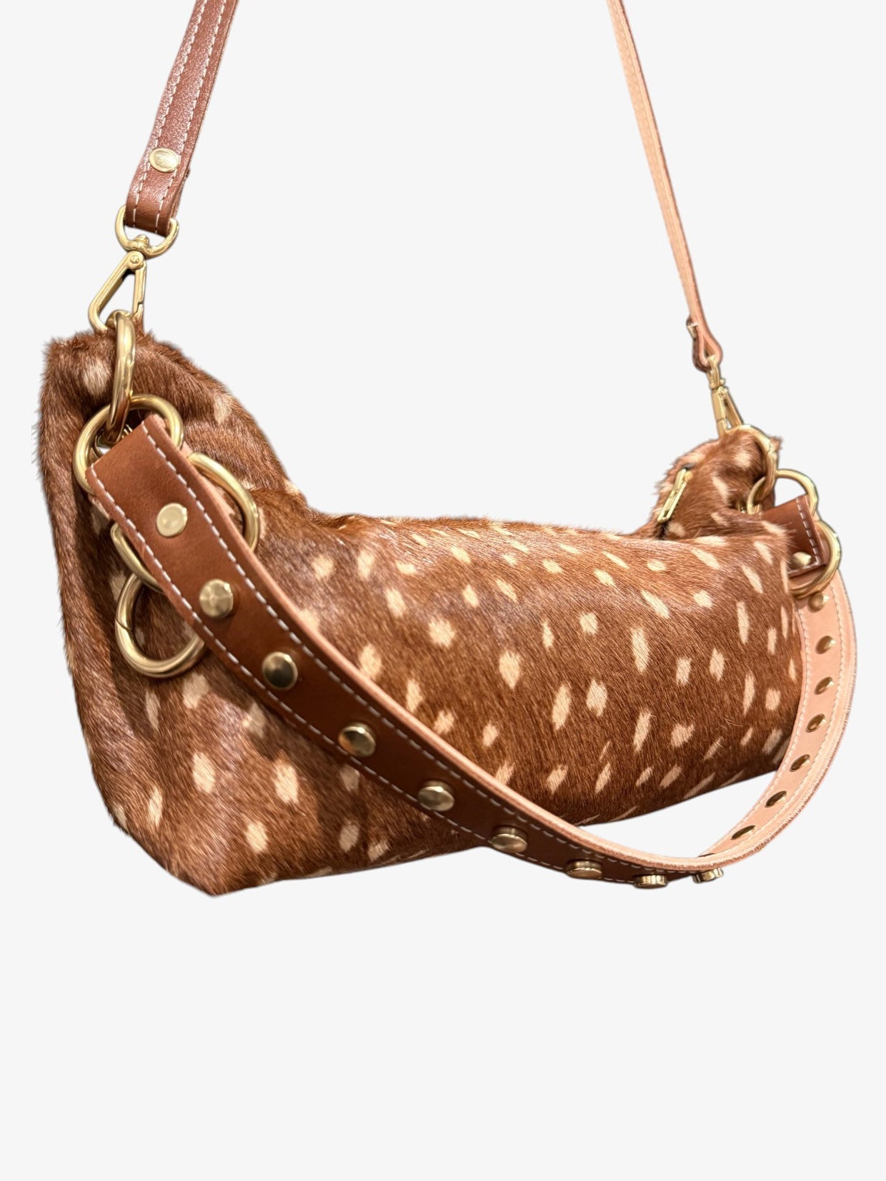 Blair Shoulder Bag, Fawn Print Hair-On-Hide