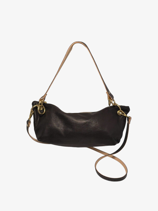 Blair Shoulder Bag, Black Leather