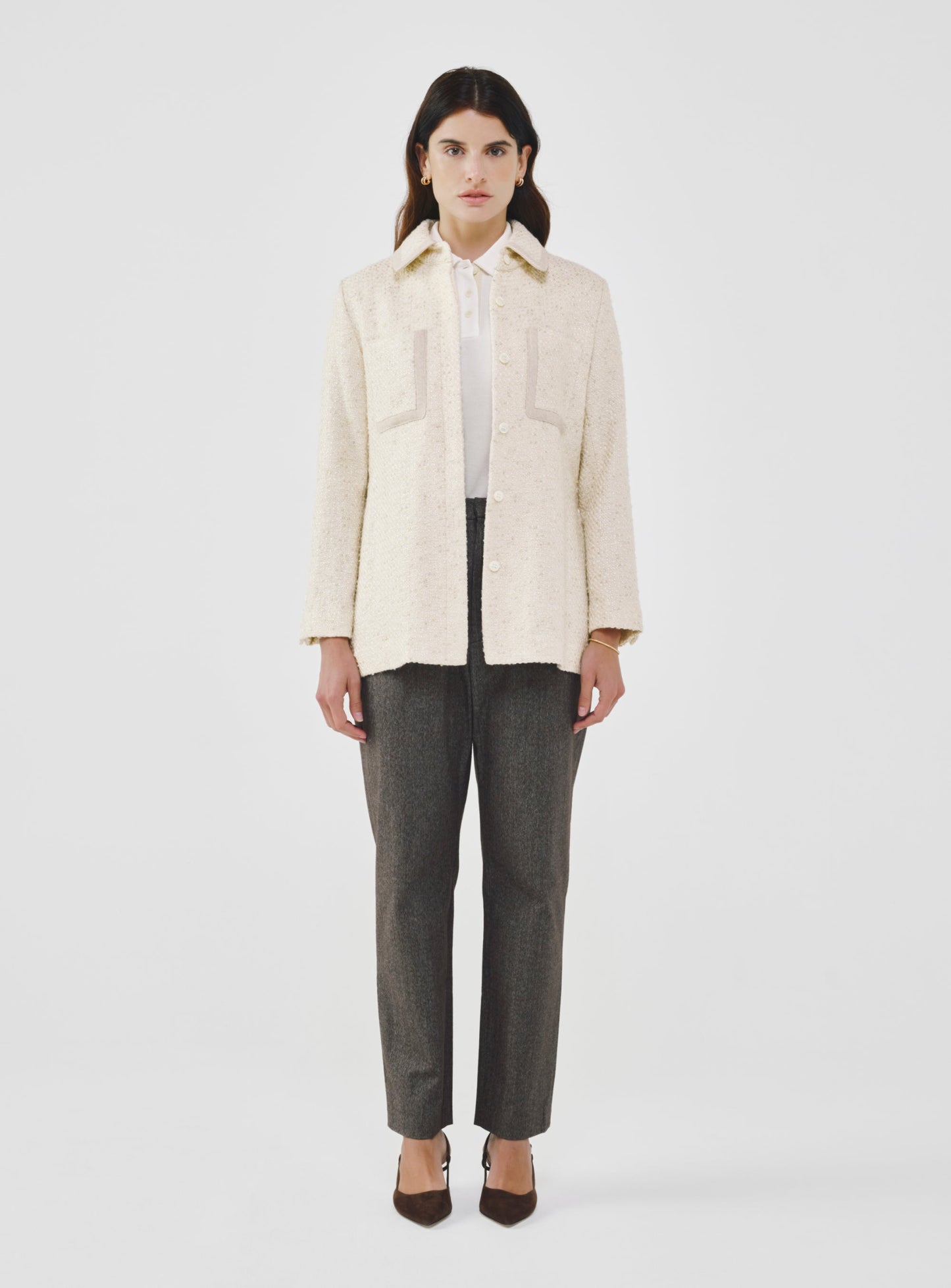 Fancy Tweed Shirt Jacket