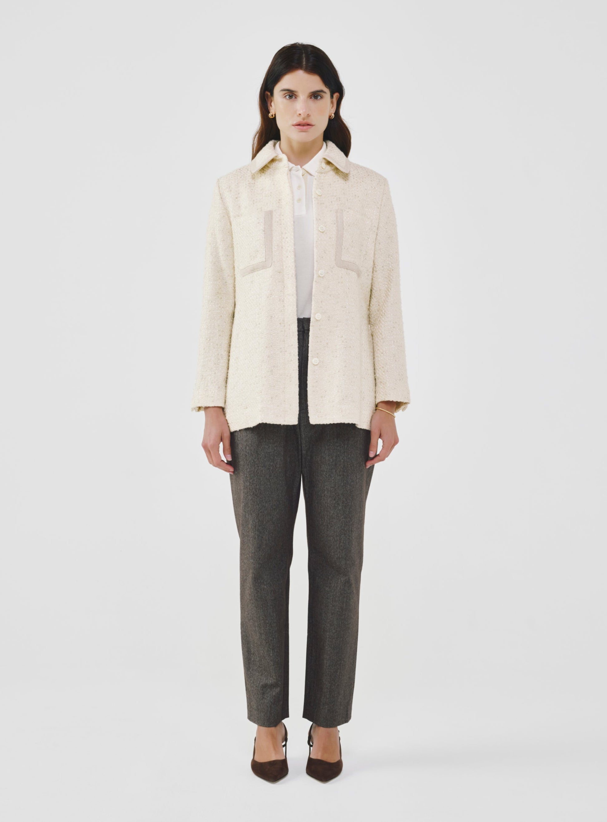 Fancy Tweed Shirt Jacket