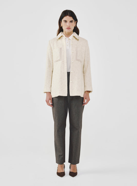Fancy Tweed Shirt Jacket
