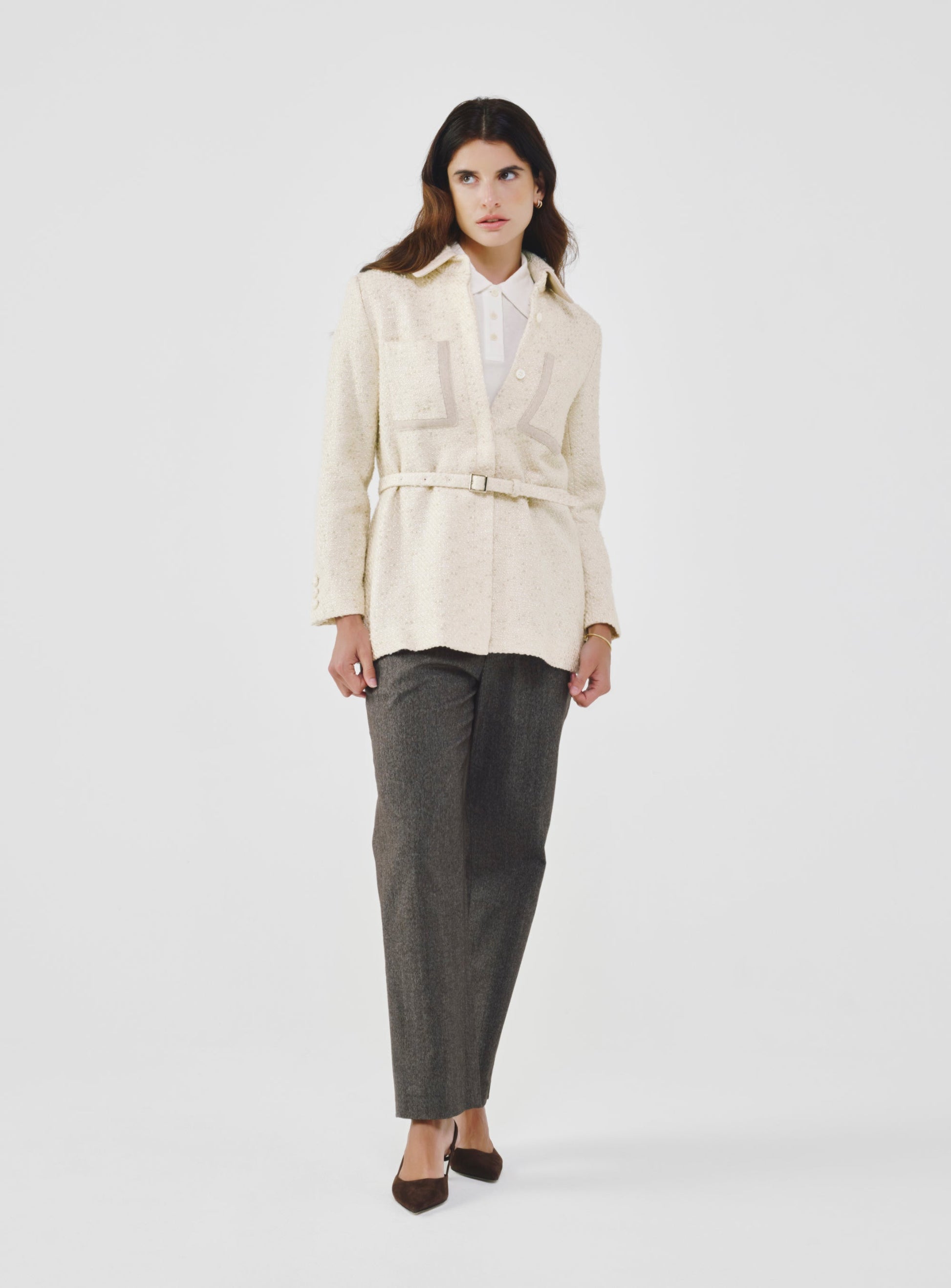 Fancy Tweed Shirt Jacket