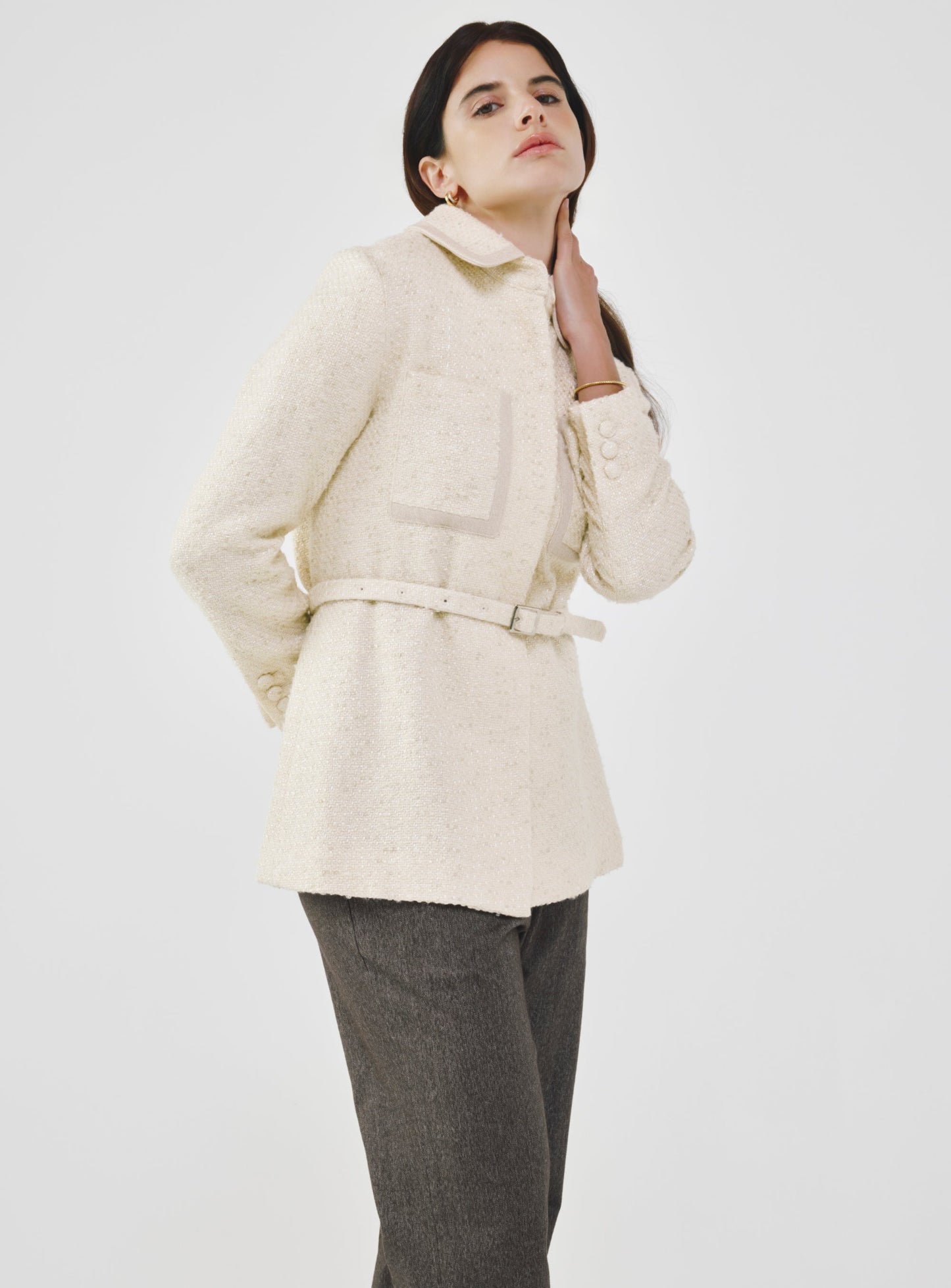 Fancy Tweed Shirt Jacket
