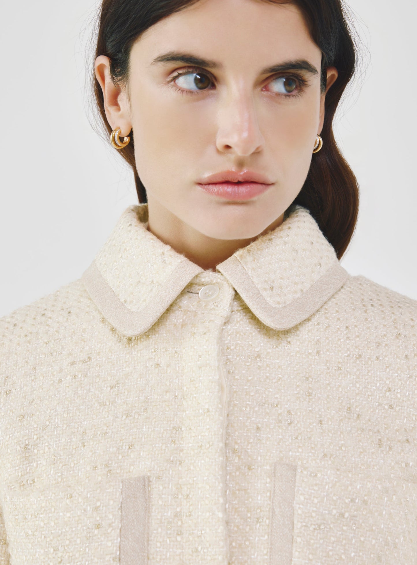 Fancy Tweed Shirt Jacket