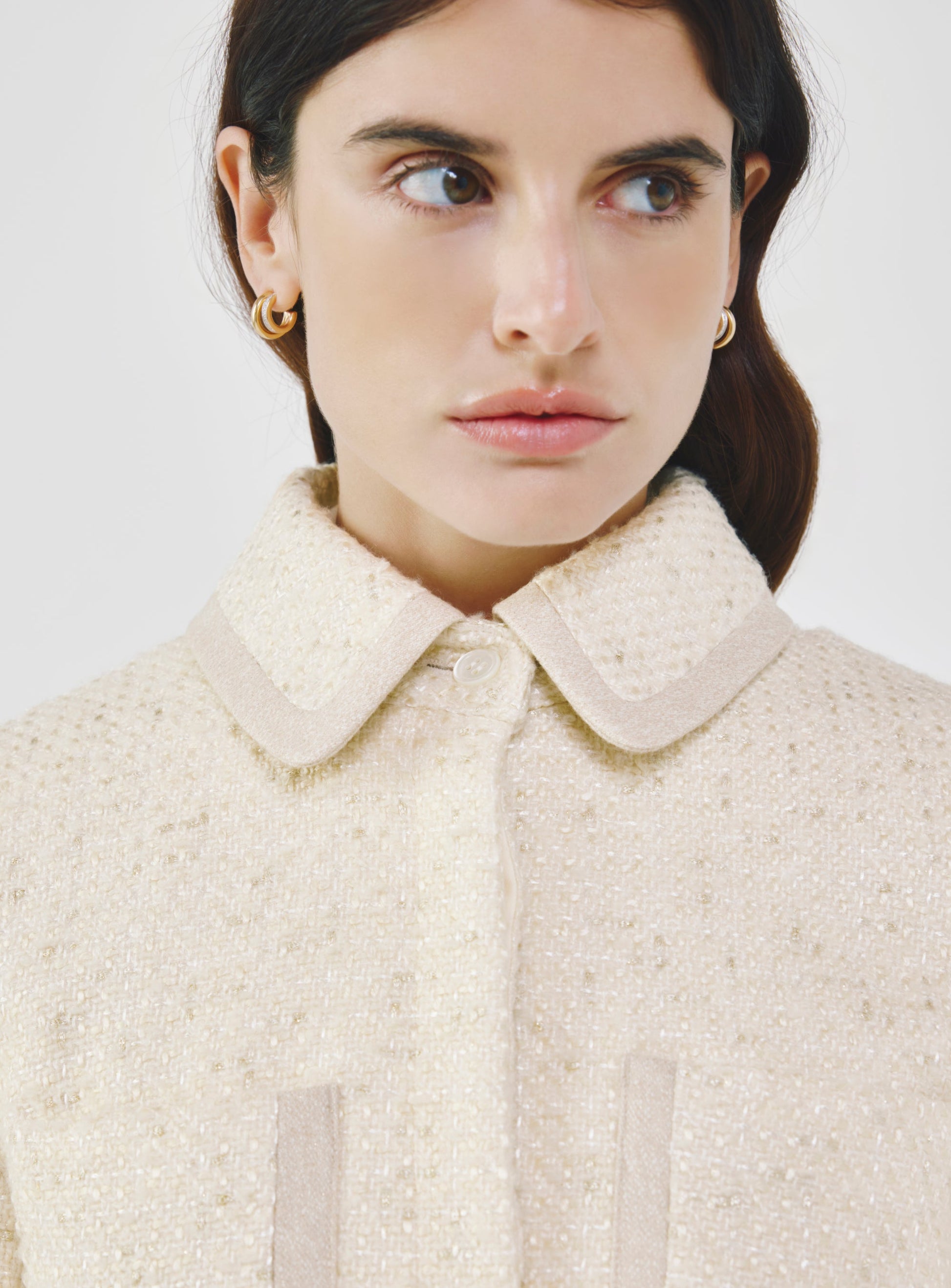 Fancy Tweed Shirt Jacket