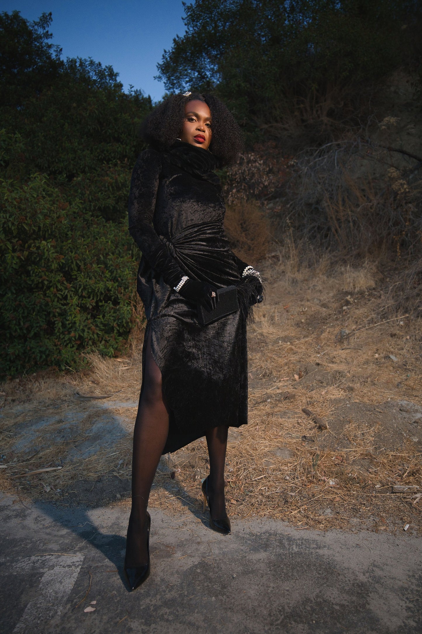 DNB's Amélie Velvet Skirt Set